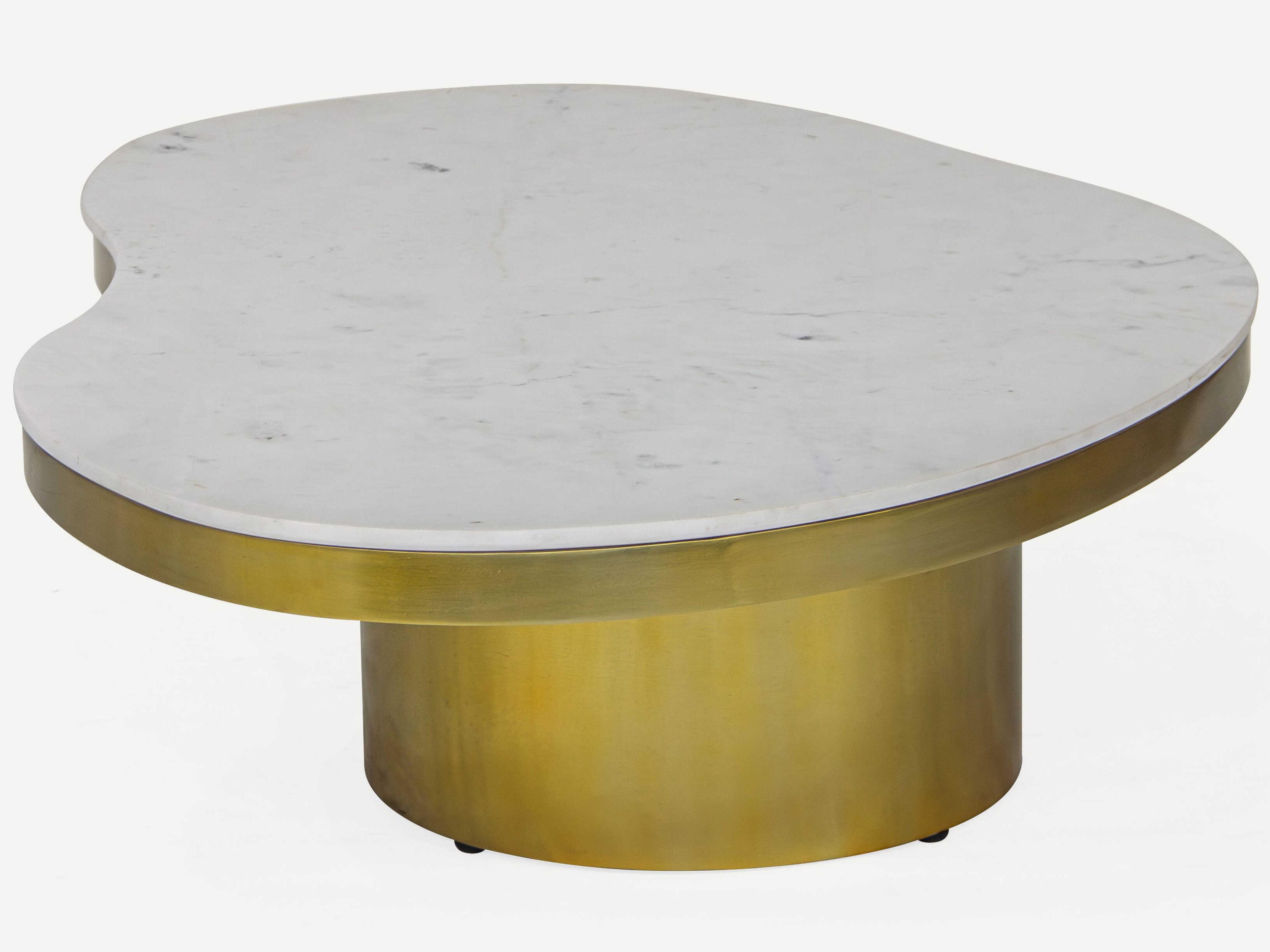 Union Home Kidney Marble Brass Coffee Table