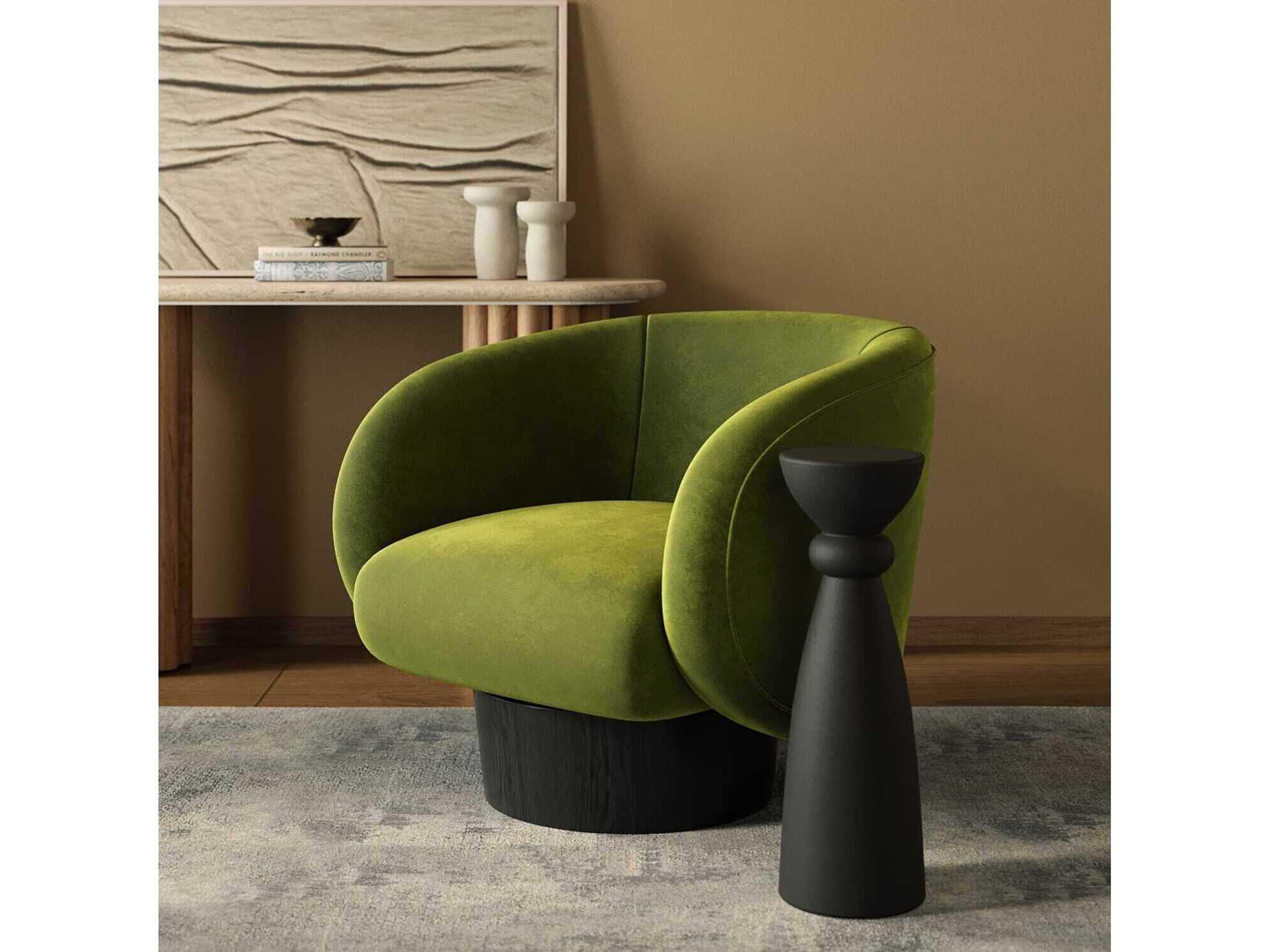 Union Home Torino Round Concrete Charcoal End Table