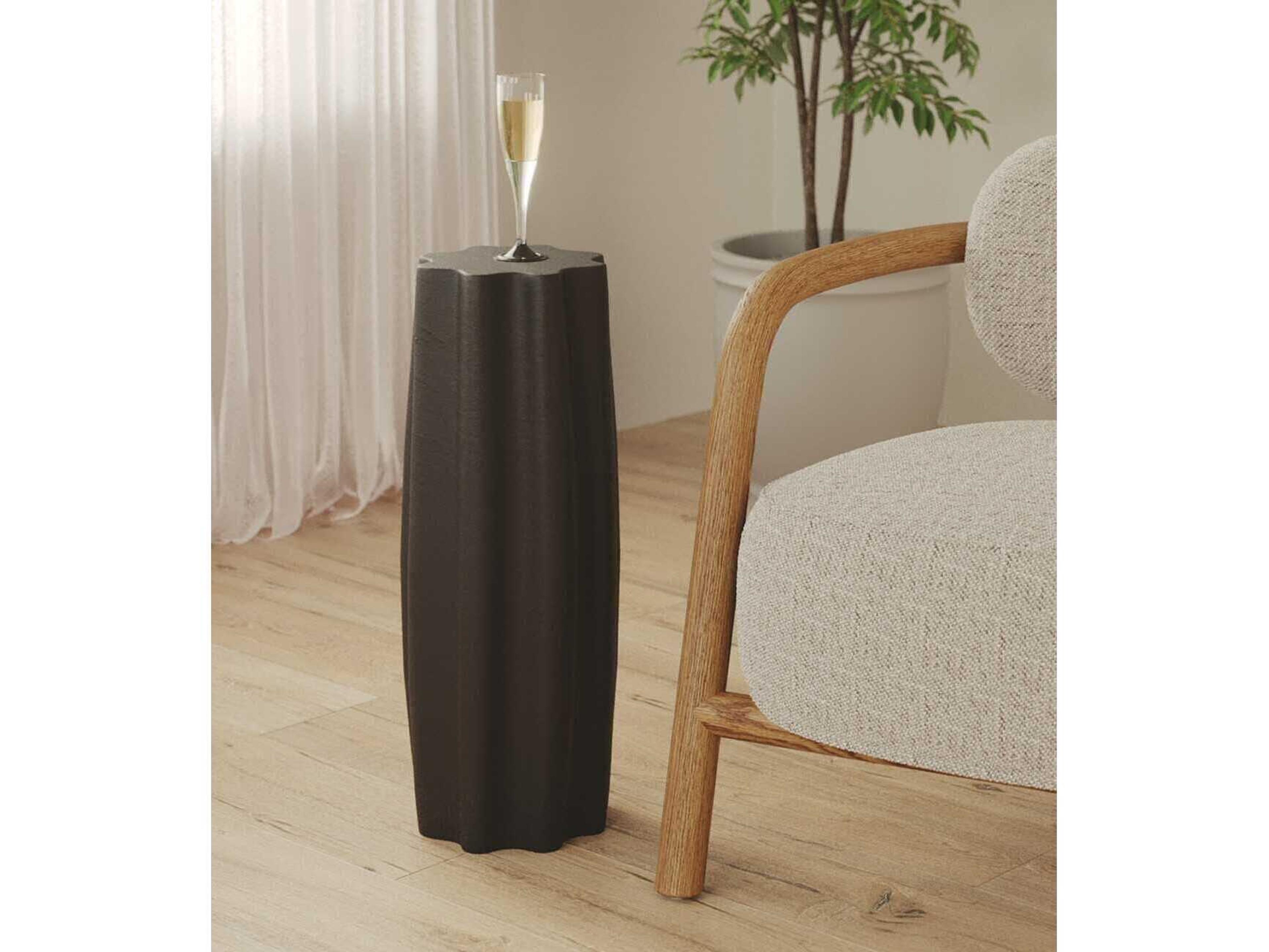 Union Home Clara Octagon Concrete Charcoal End Table