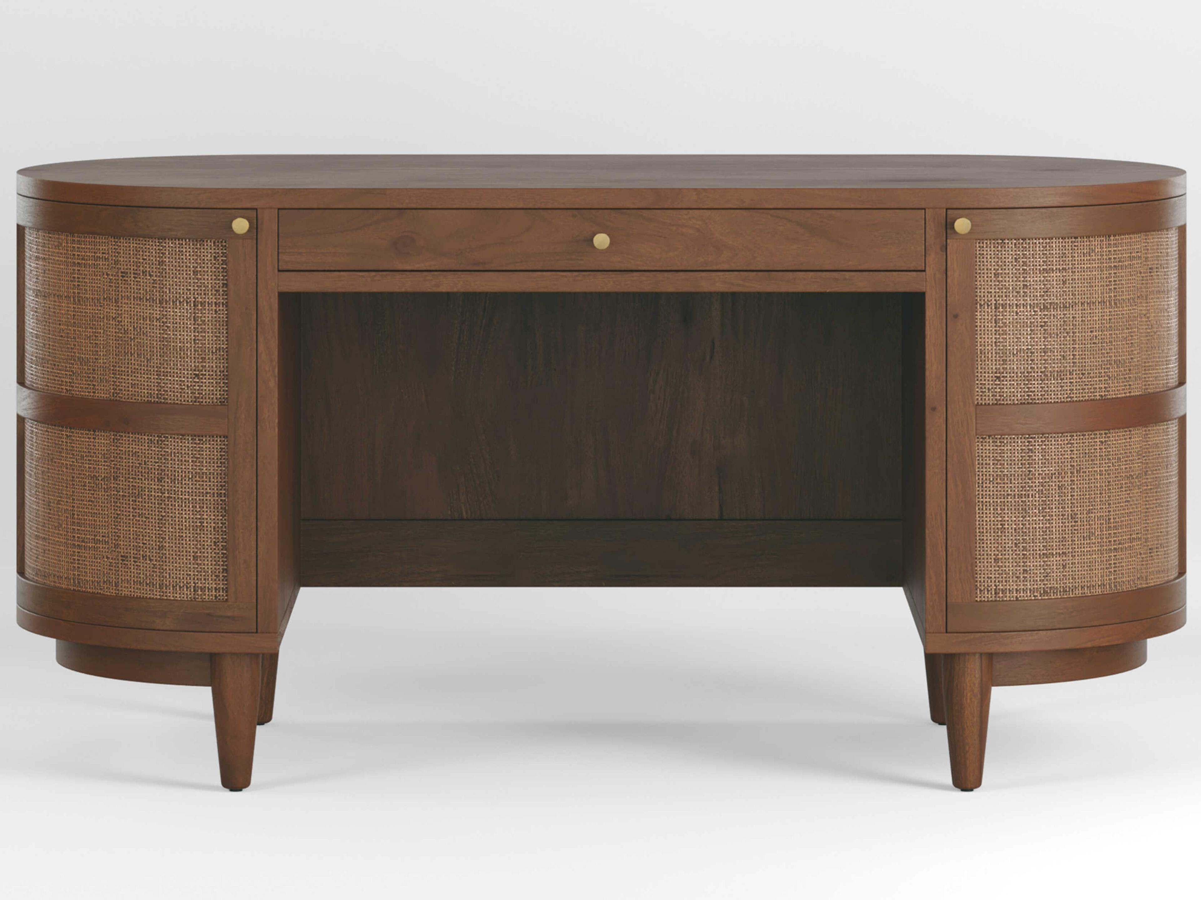 Union Home Canggu Porto Dark Brown Acacia Wood Writing Desk
