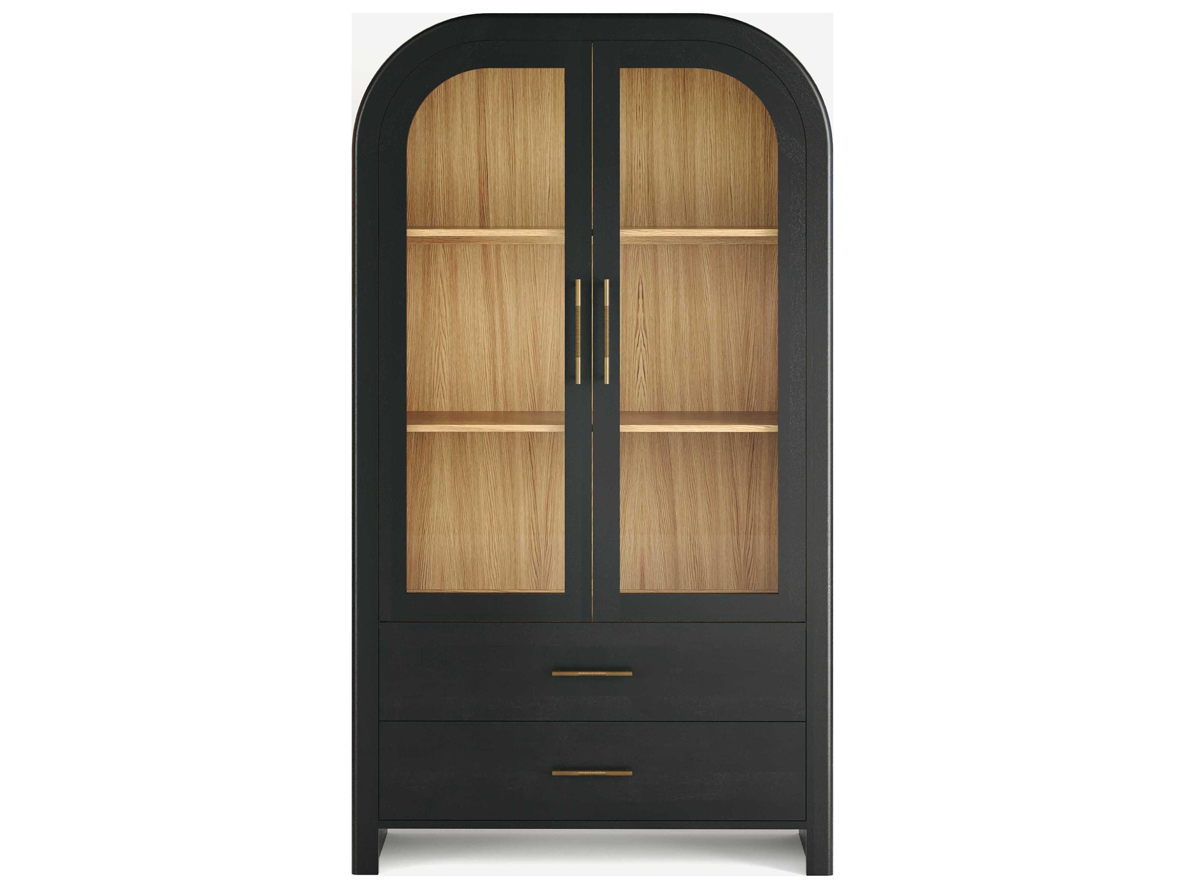 Union Home Liam Hardwood Charcoal Display Cabinet