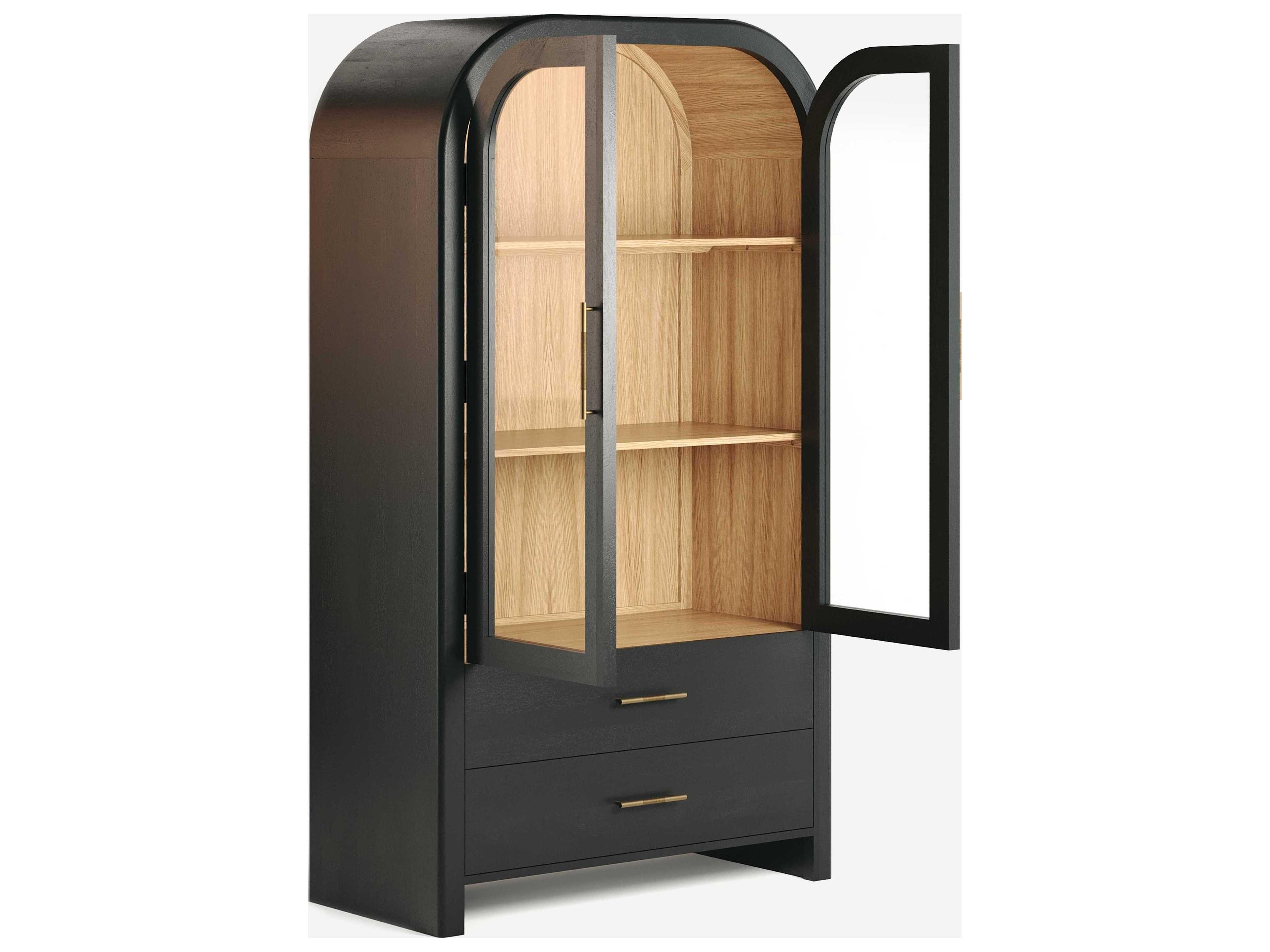 Union Home Liam Hardwood Charcoal Display Cabinet