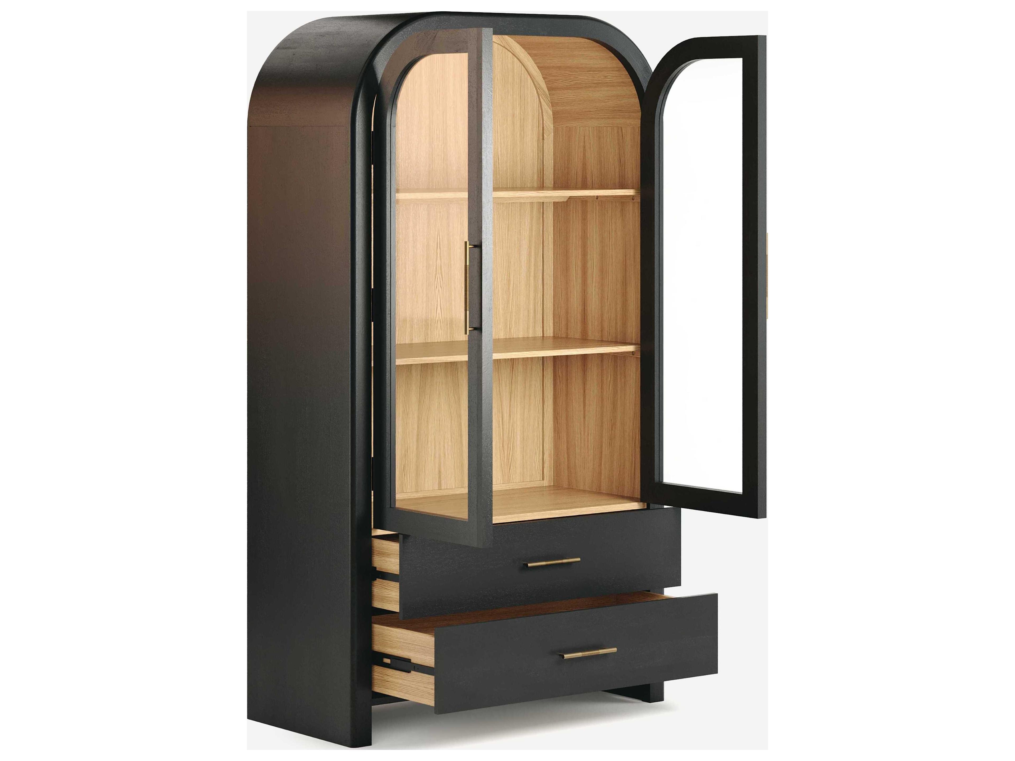 Union Home Liam Hardwood Charcoal Display Cabinet