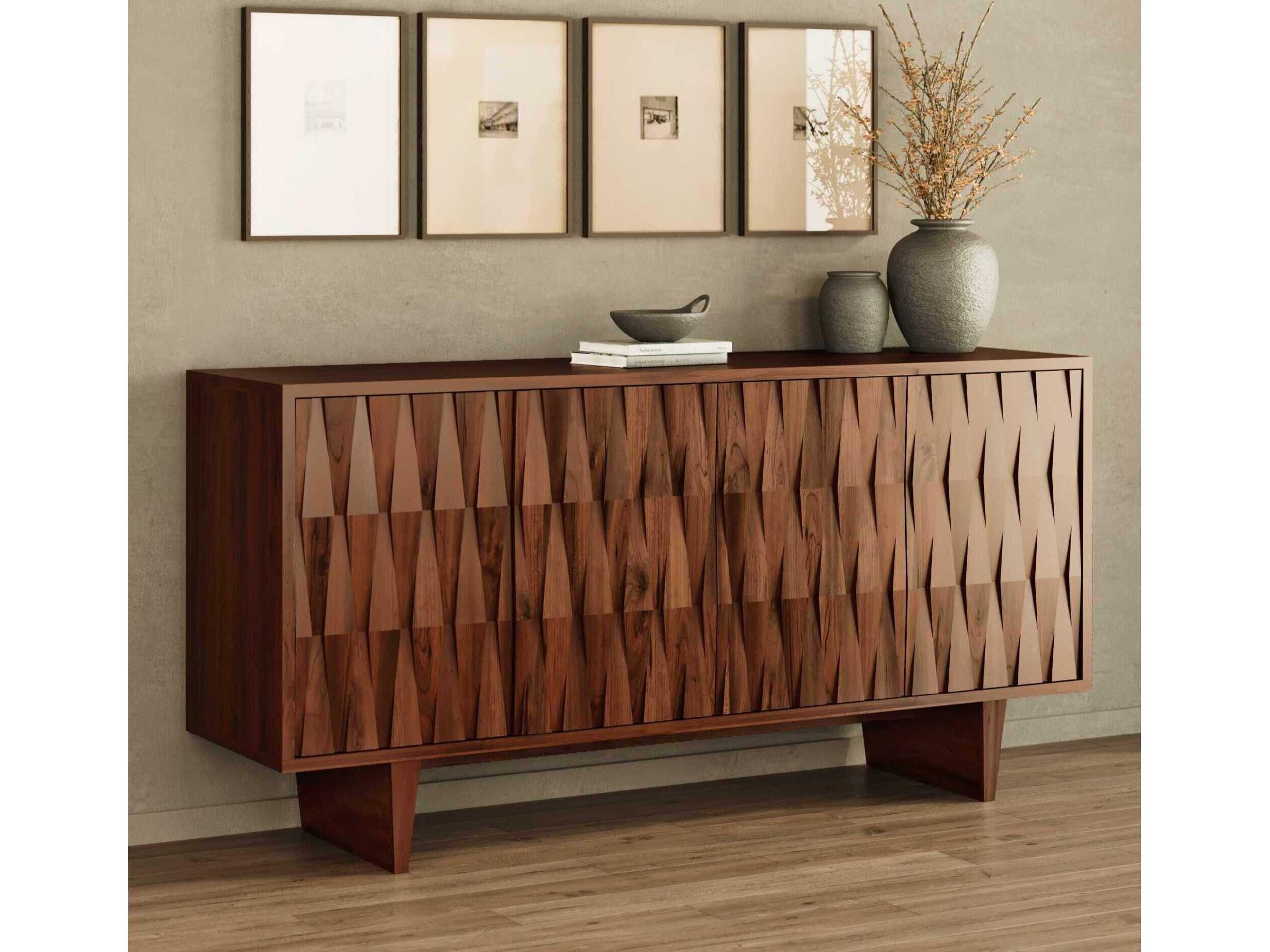 Union Home Tangent 75" Acacia Wood Porto Dark Sideboard