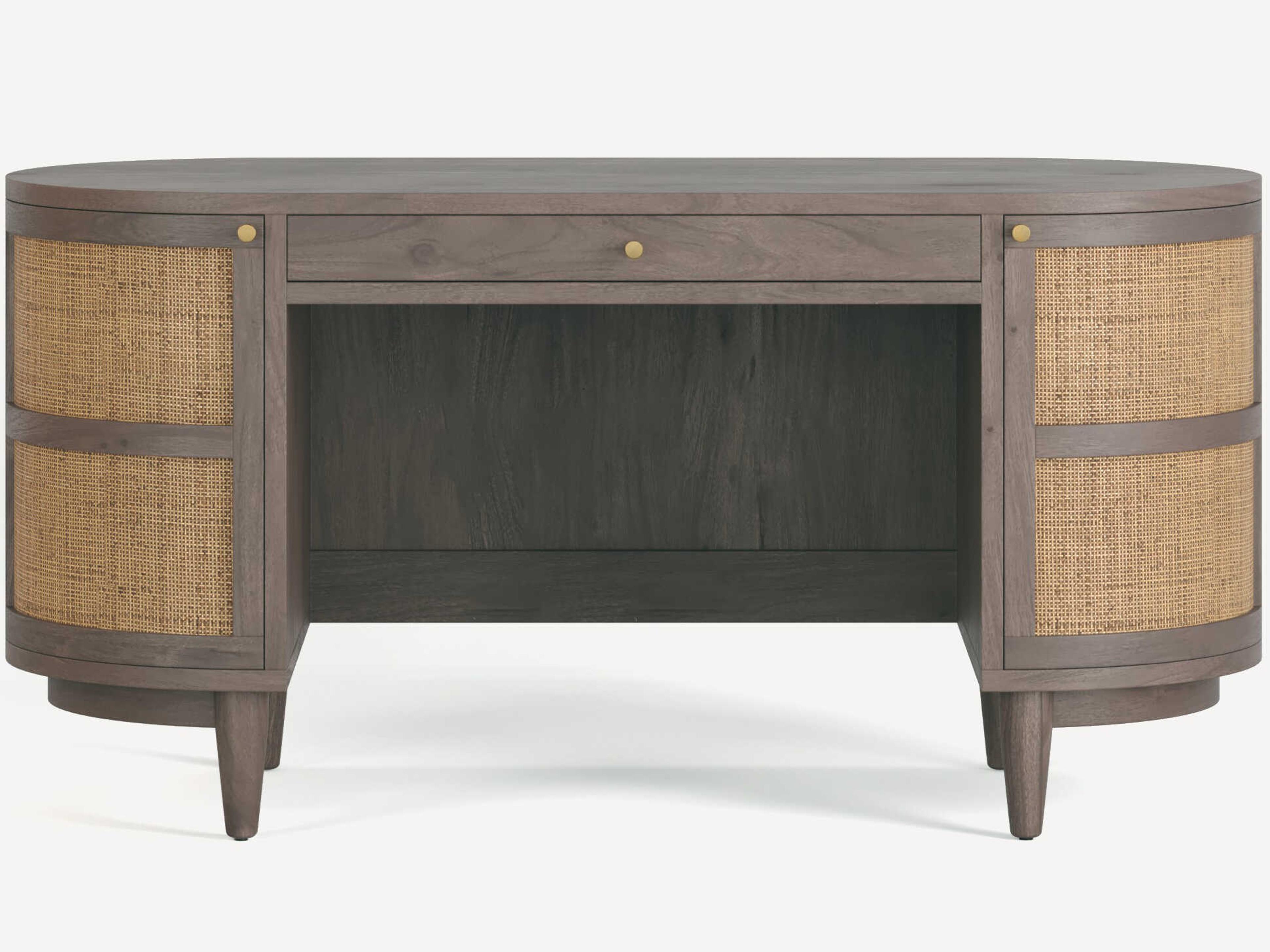 Union Home Canggu Grey Acacia Wood Writing Desk