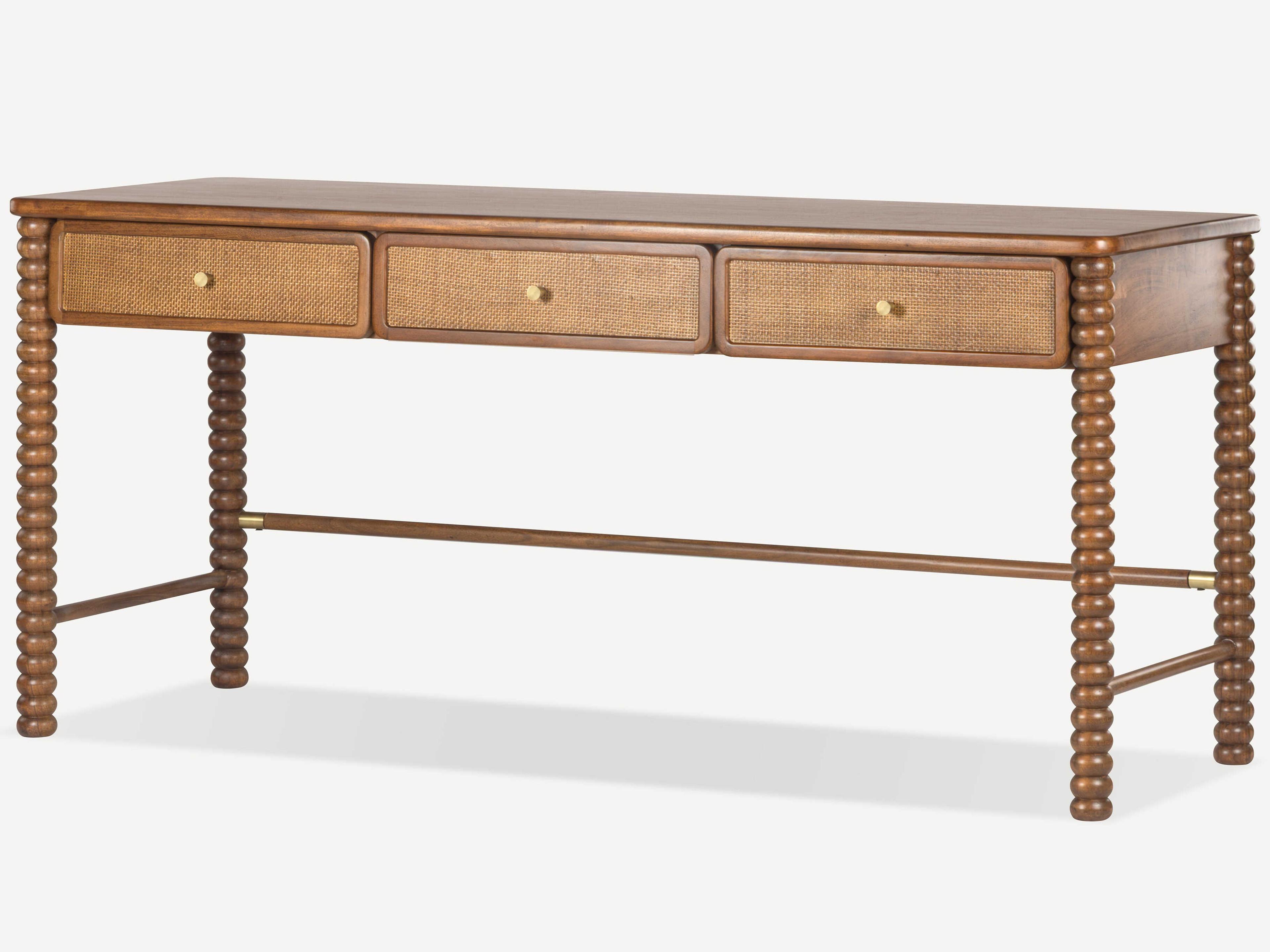 Twist Mellow Bourbon Brown Acacia Wood Writing Desk