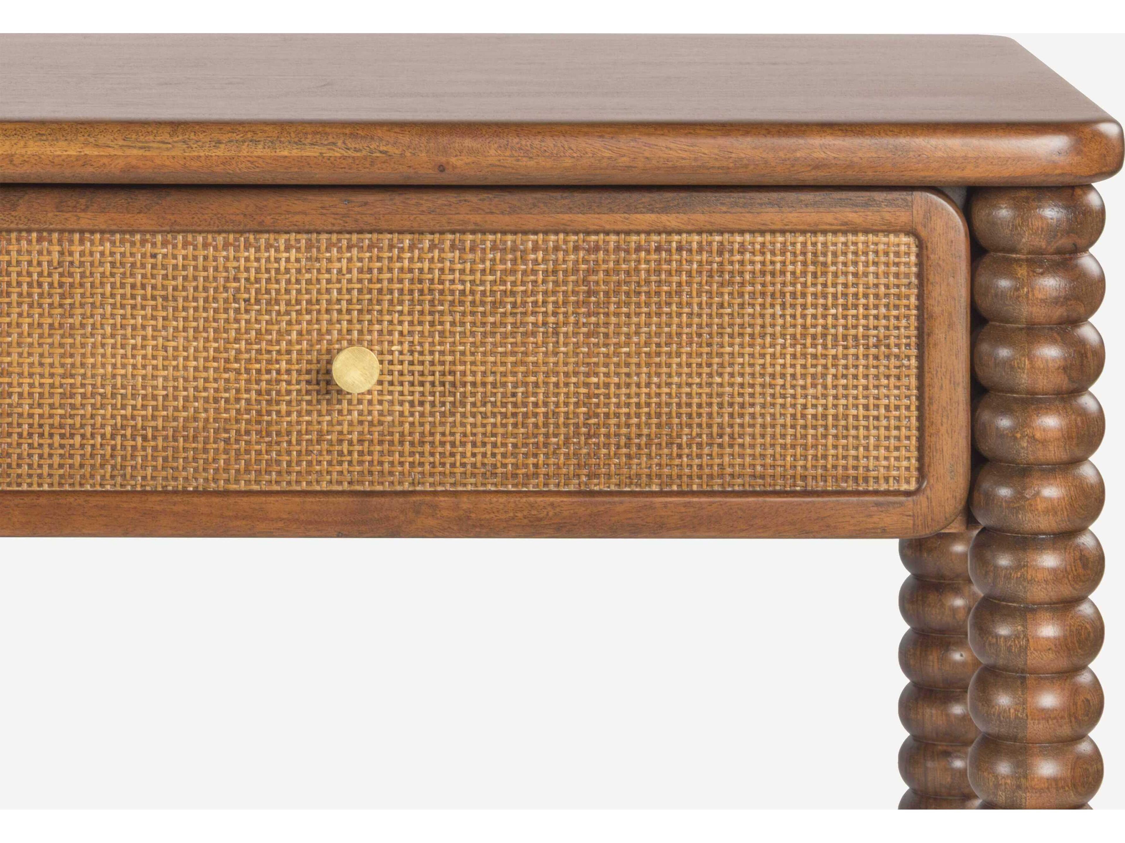 Union Home Twist Mellow Bourbon Brown Acacia Wood Writing Desk