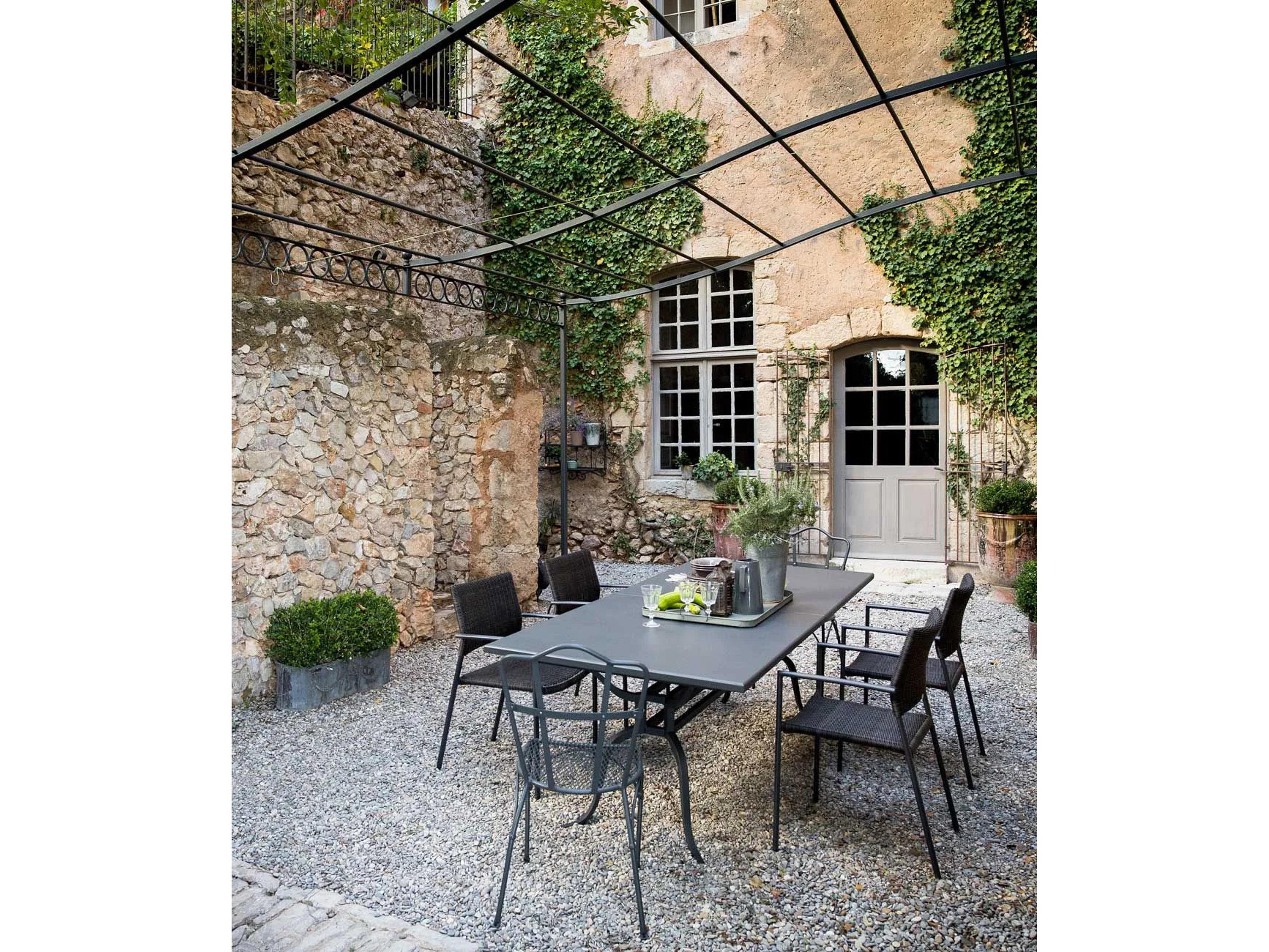 UnoPiu Toscana Wrought Iron Extendable Rectangular Dining Table