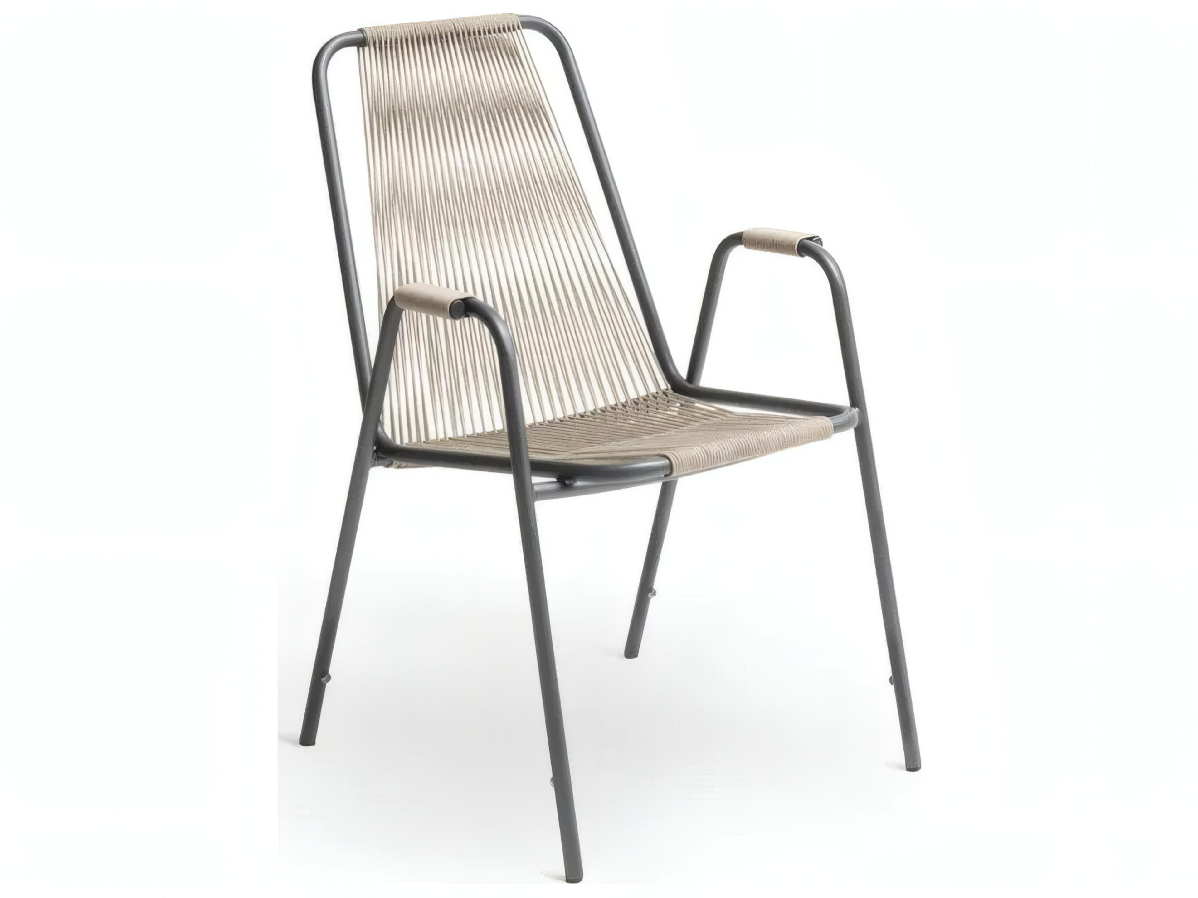 Coco Steel Rope Armchair in Graphite