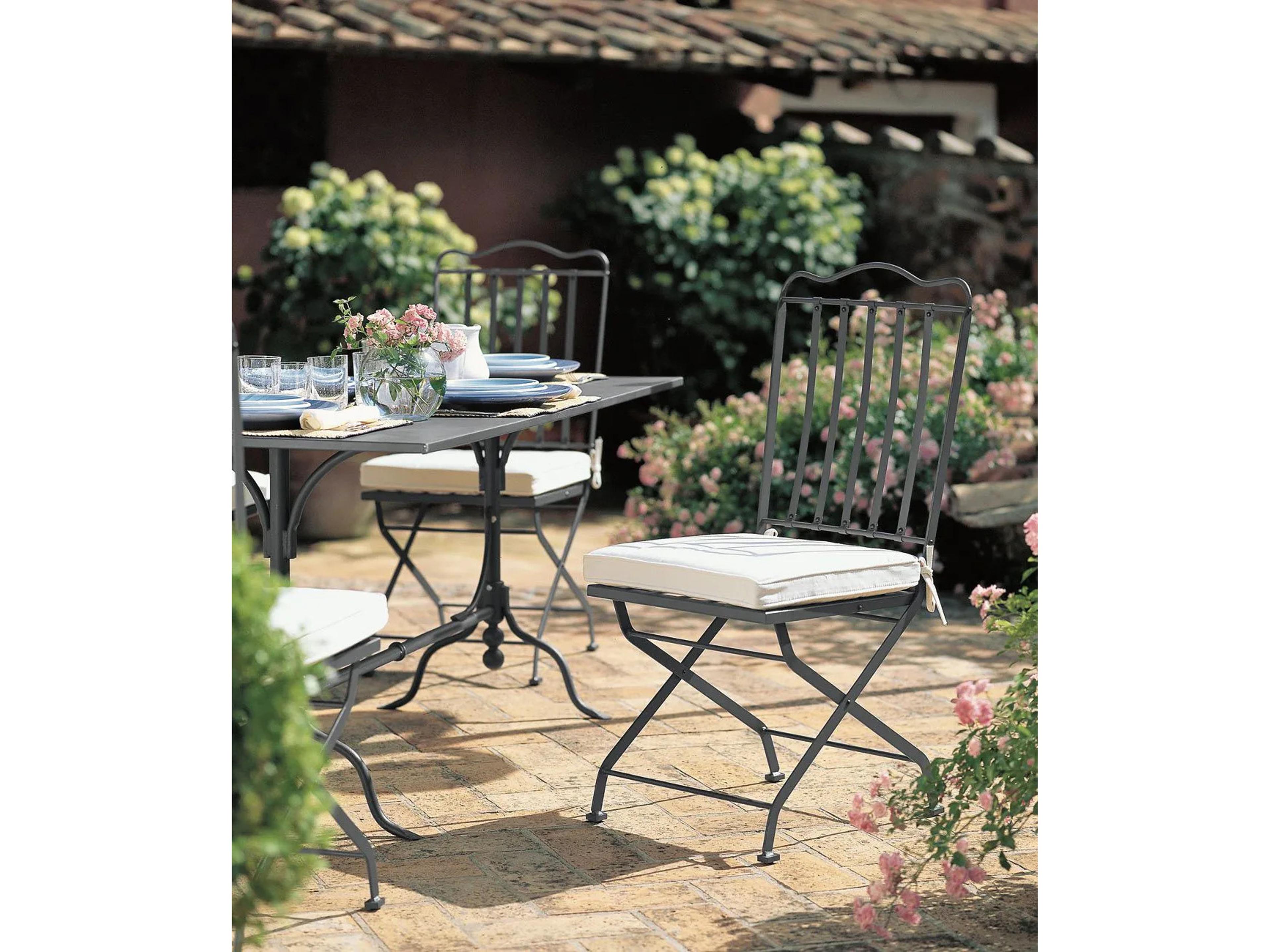 UnoPiu Toscana Wrought Iron Folding Side Chair