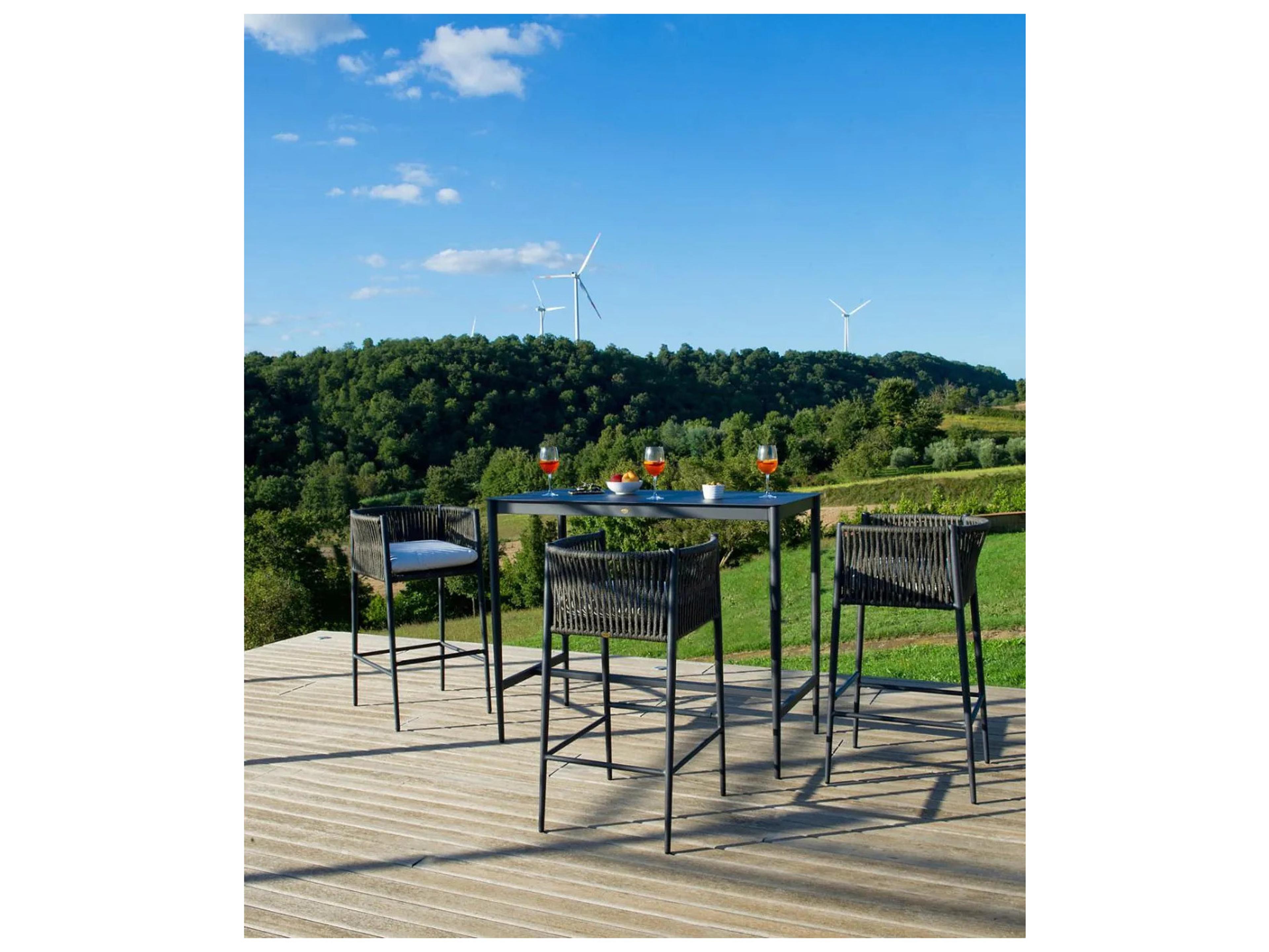 UnoPiu Luce Aluminum High Rectangular Bar Table