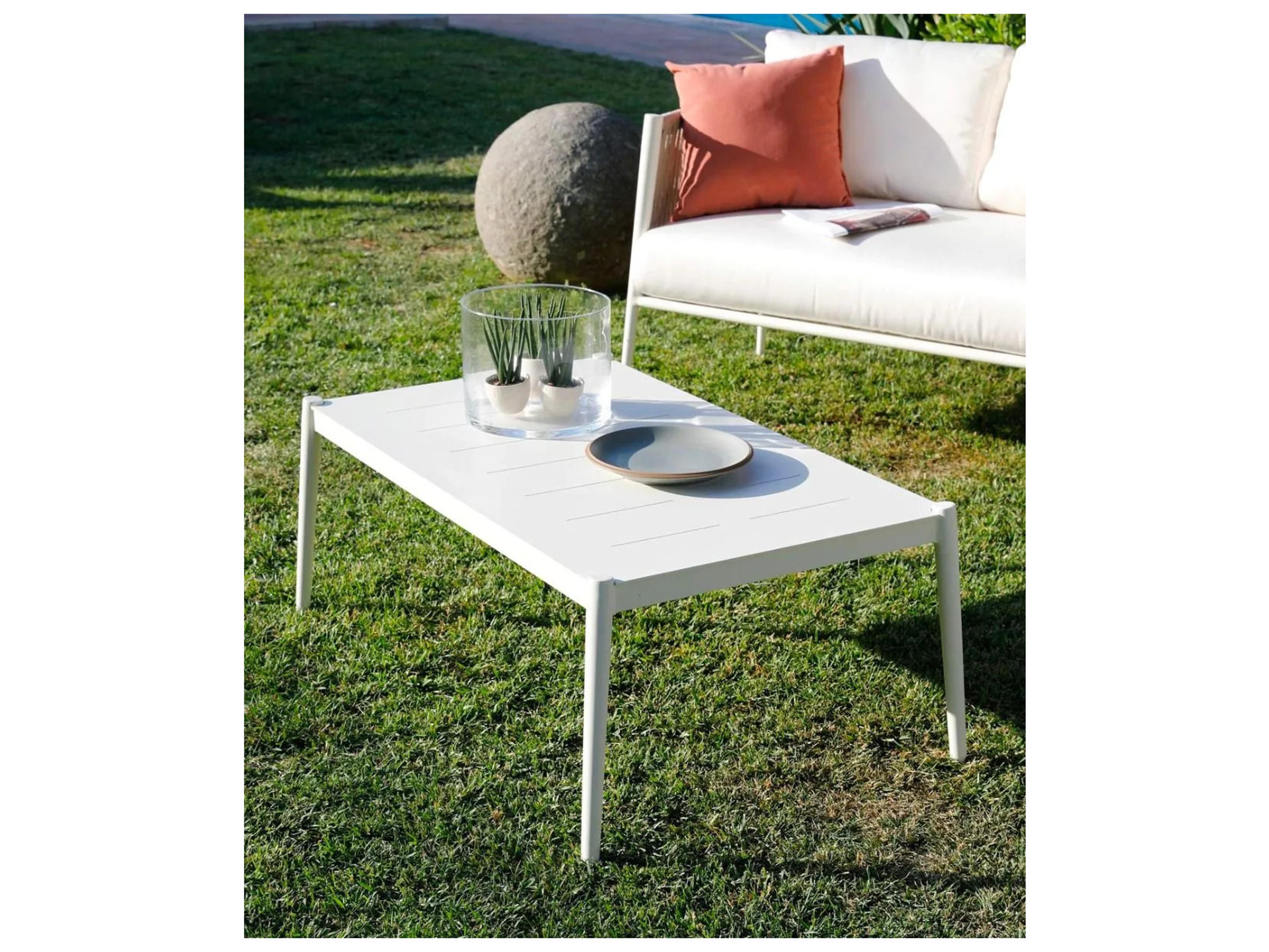 UnoPiu Luce Aluminum Rectangular Coffee Table