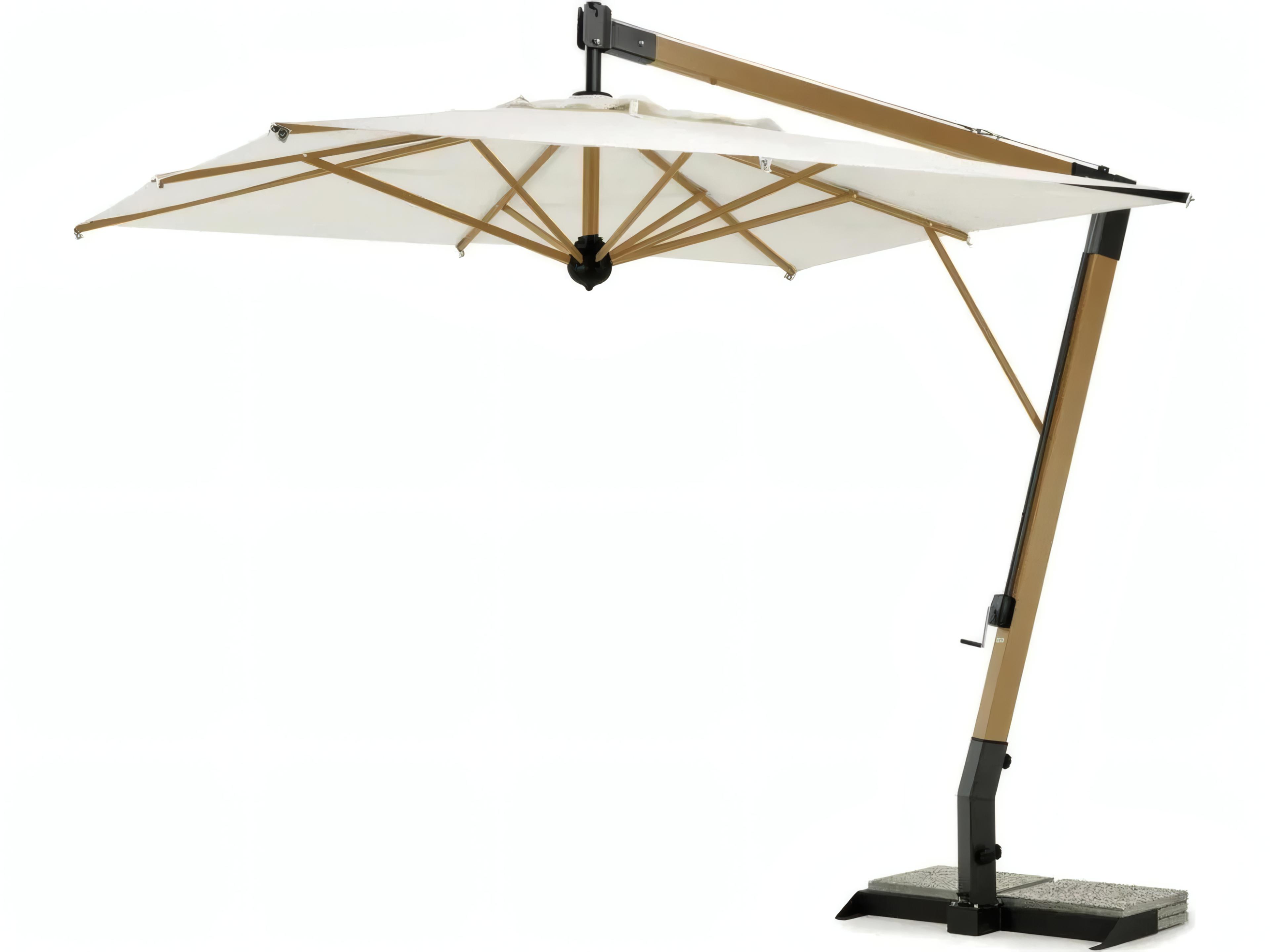 Salento Aluminum 112.20" Square Umbrella with Wood Effect