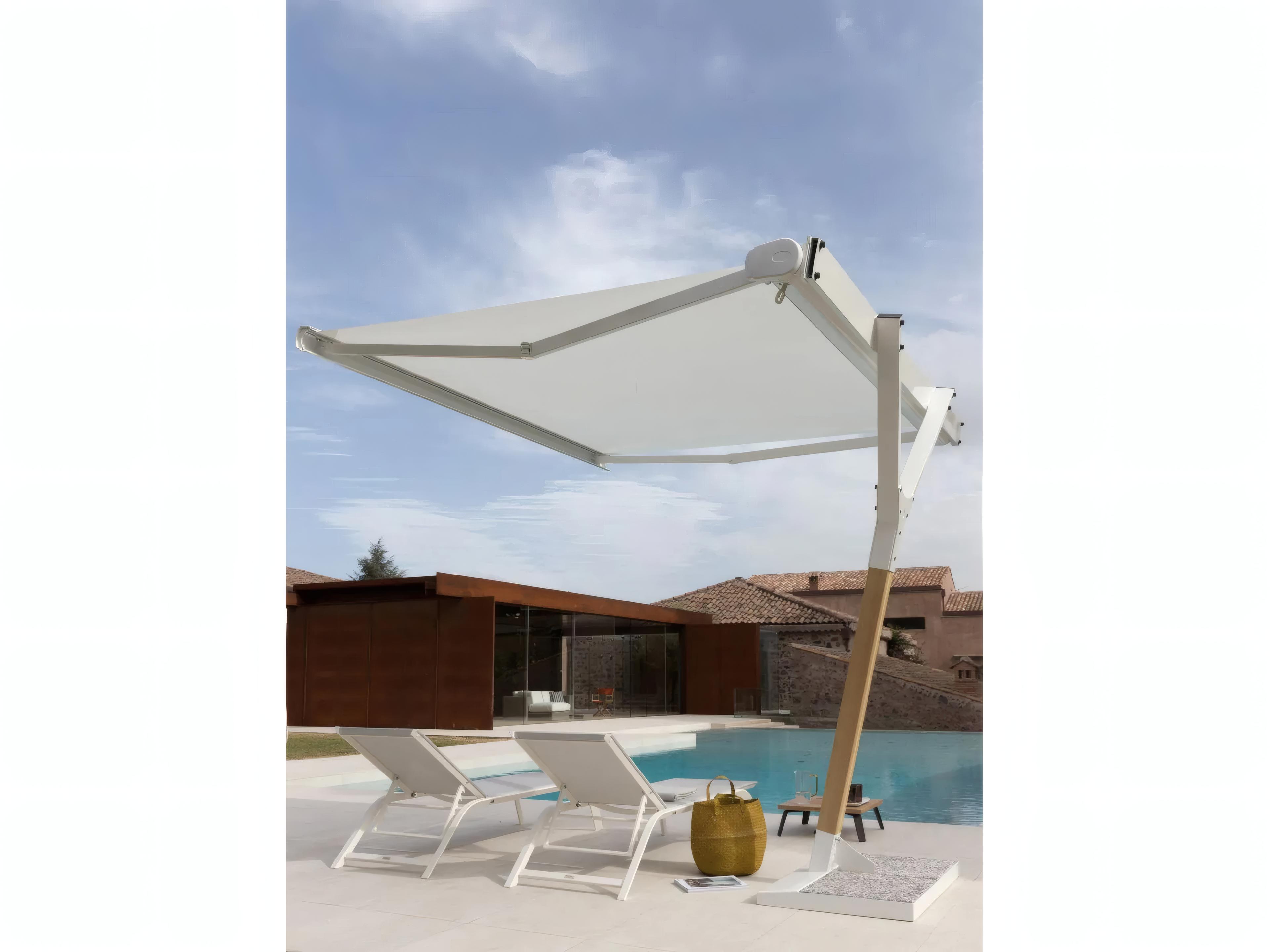 UnoPiu Salento Aluminum 11.8" x 98.43" Rectangular Motorized Umbrella