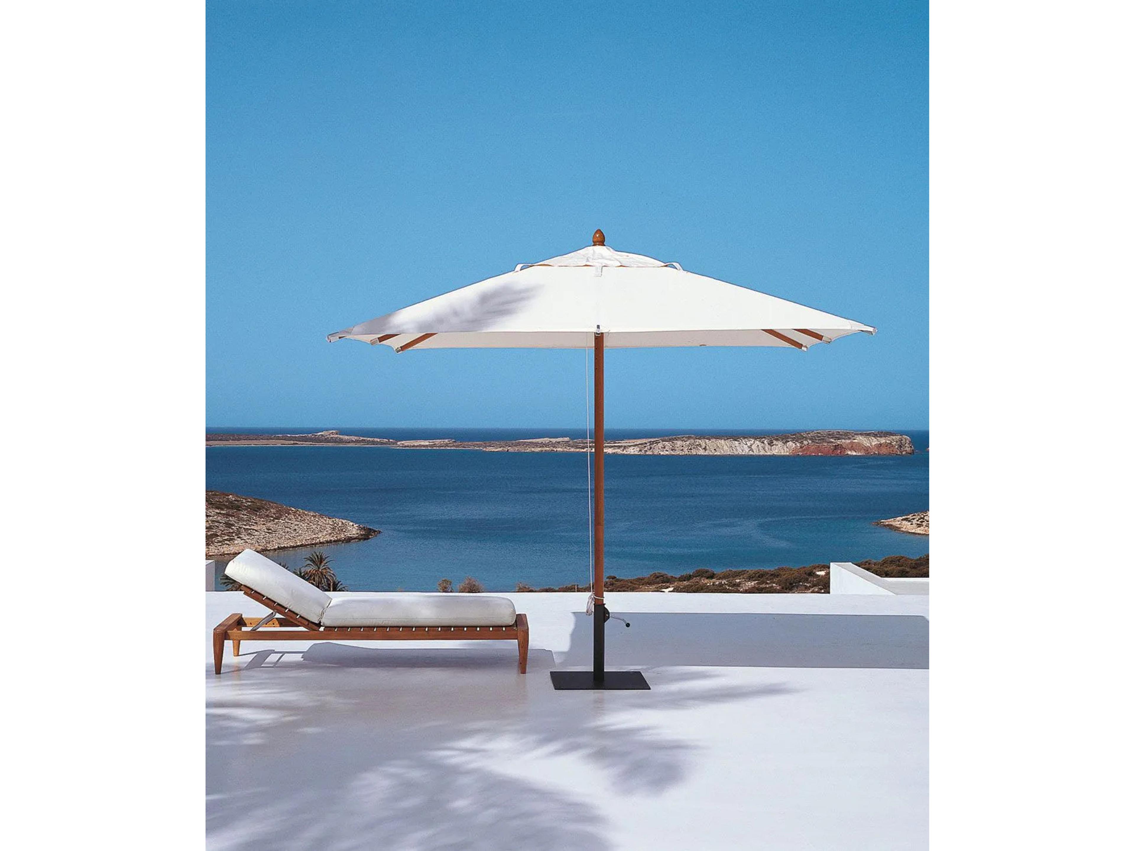 UnoPiu Lipari Wood 157.48" Square Umbrella