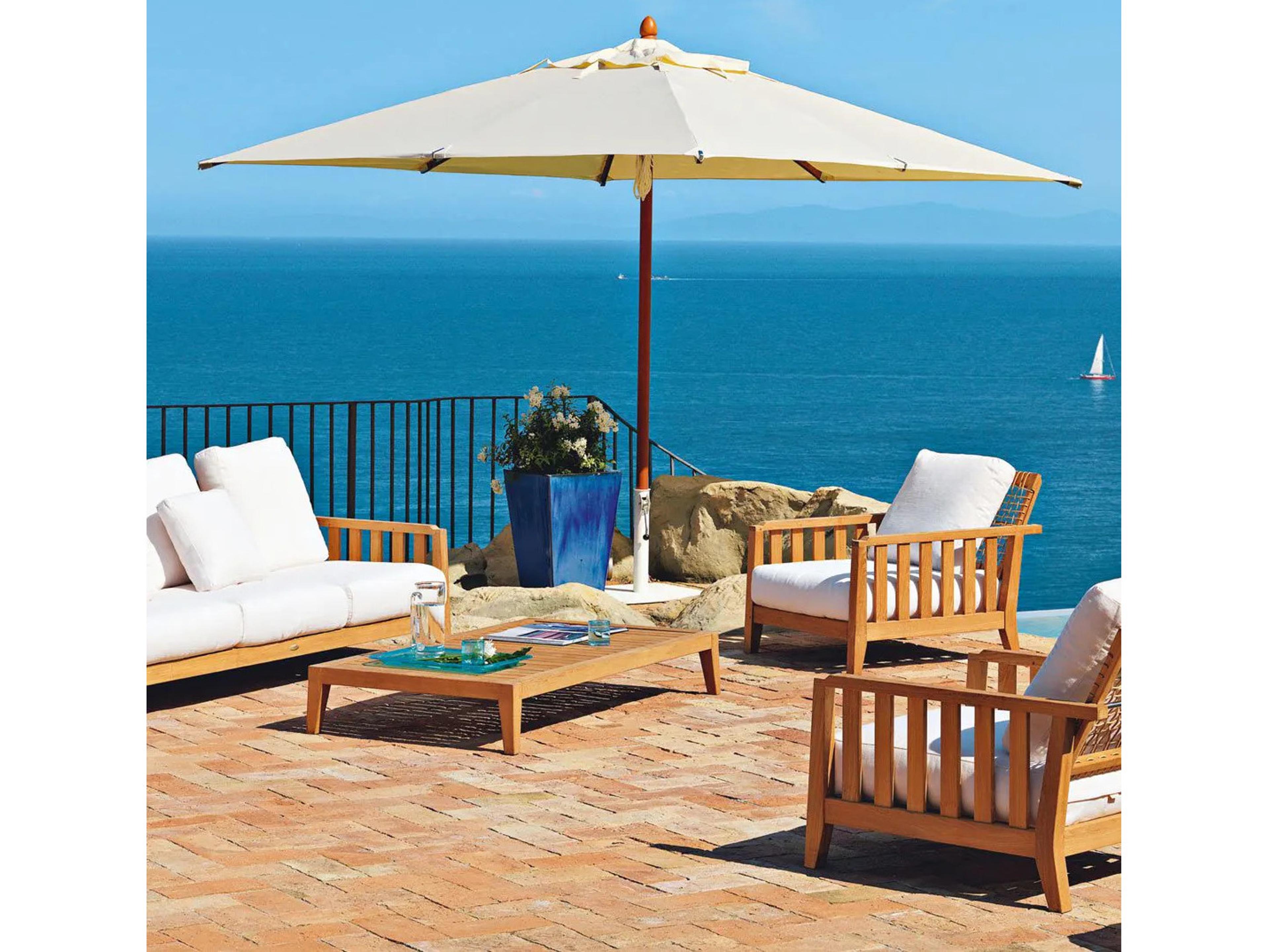 UnoPiu Lipari Wood 137.80 x 98.43" Rectangular Umbrella