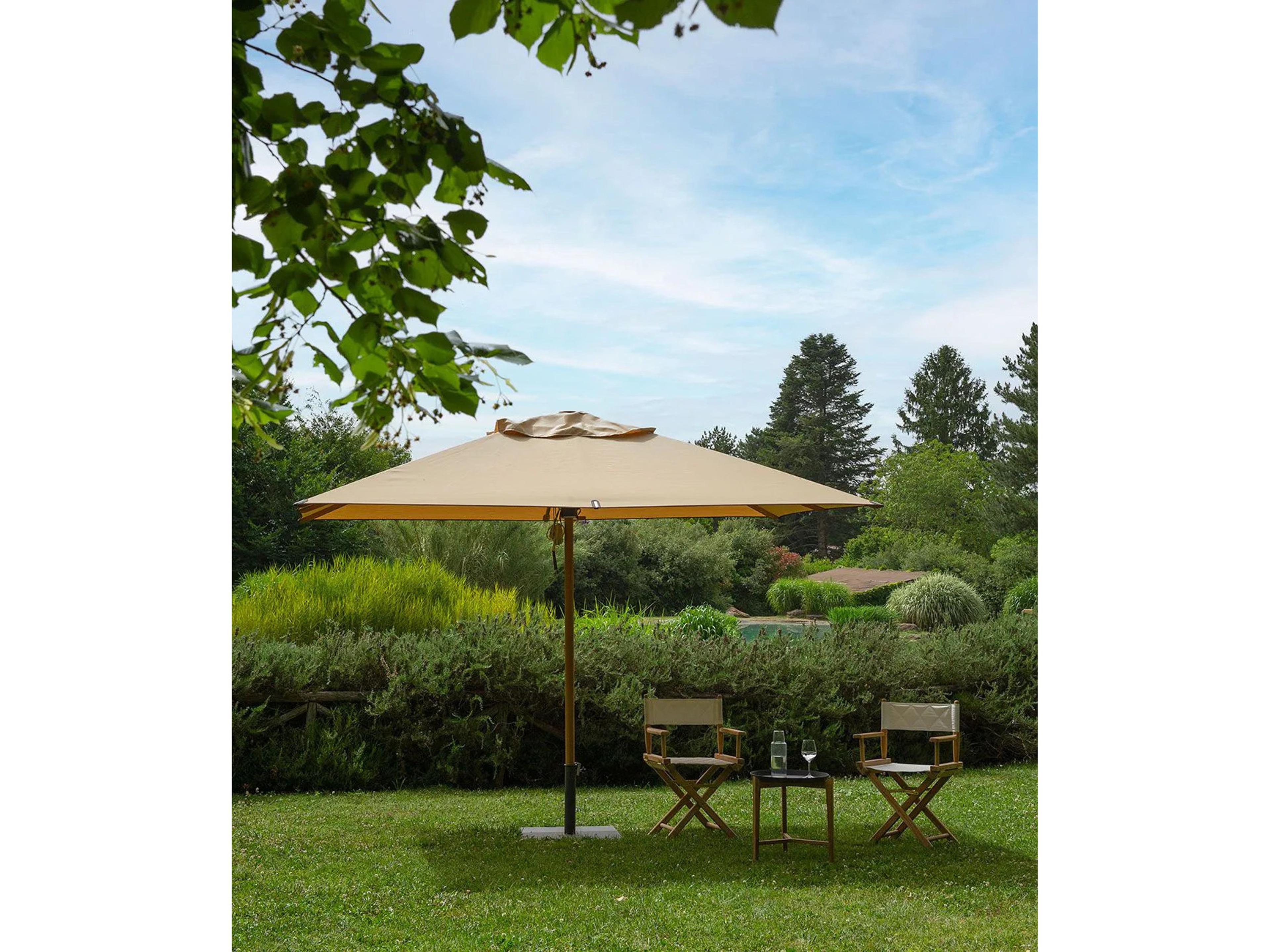 UnoPiu Lipari Wood 137.80 x 98.43" Rectangular Umbrella
