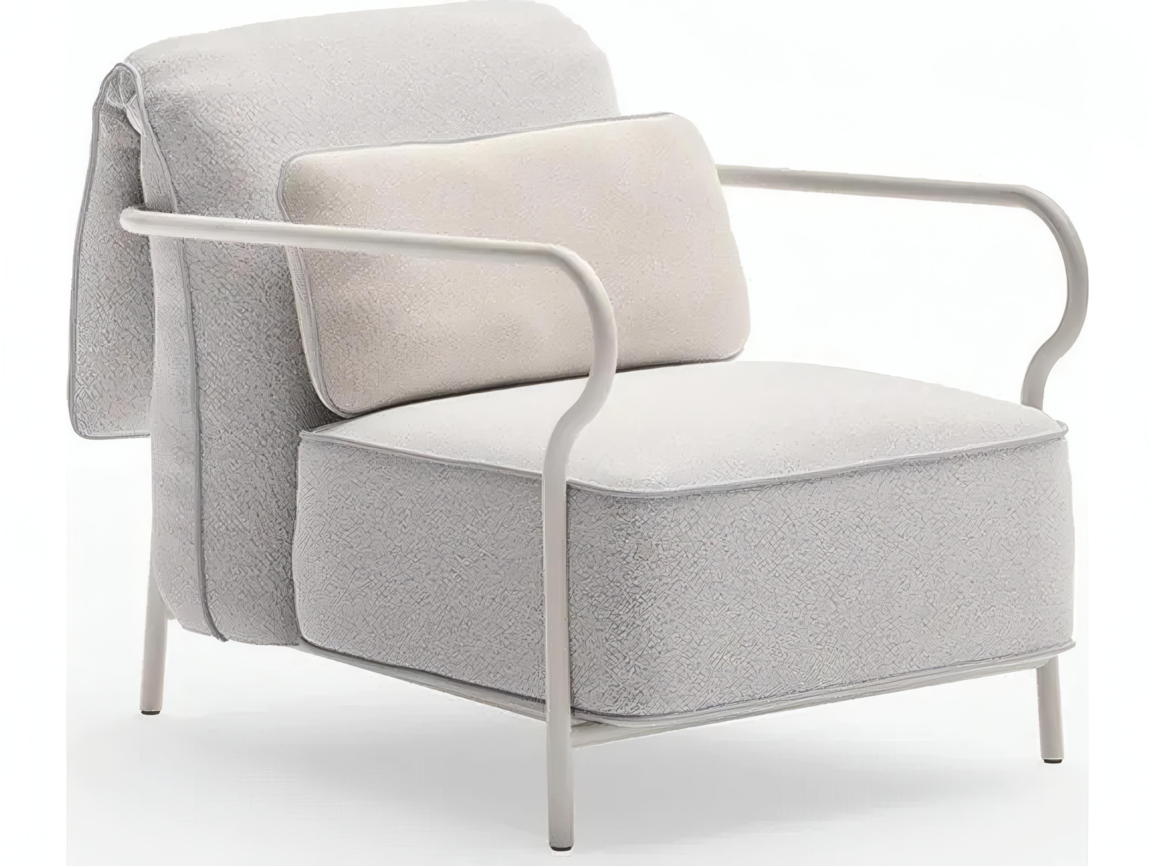 Salo Aluminum Terracotta Armchair with Cushions