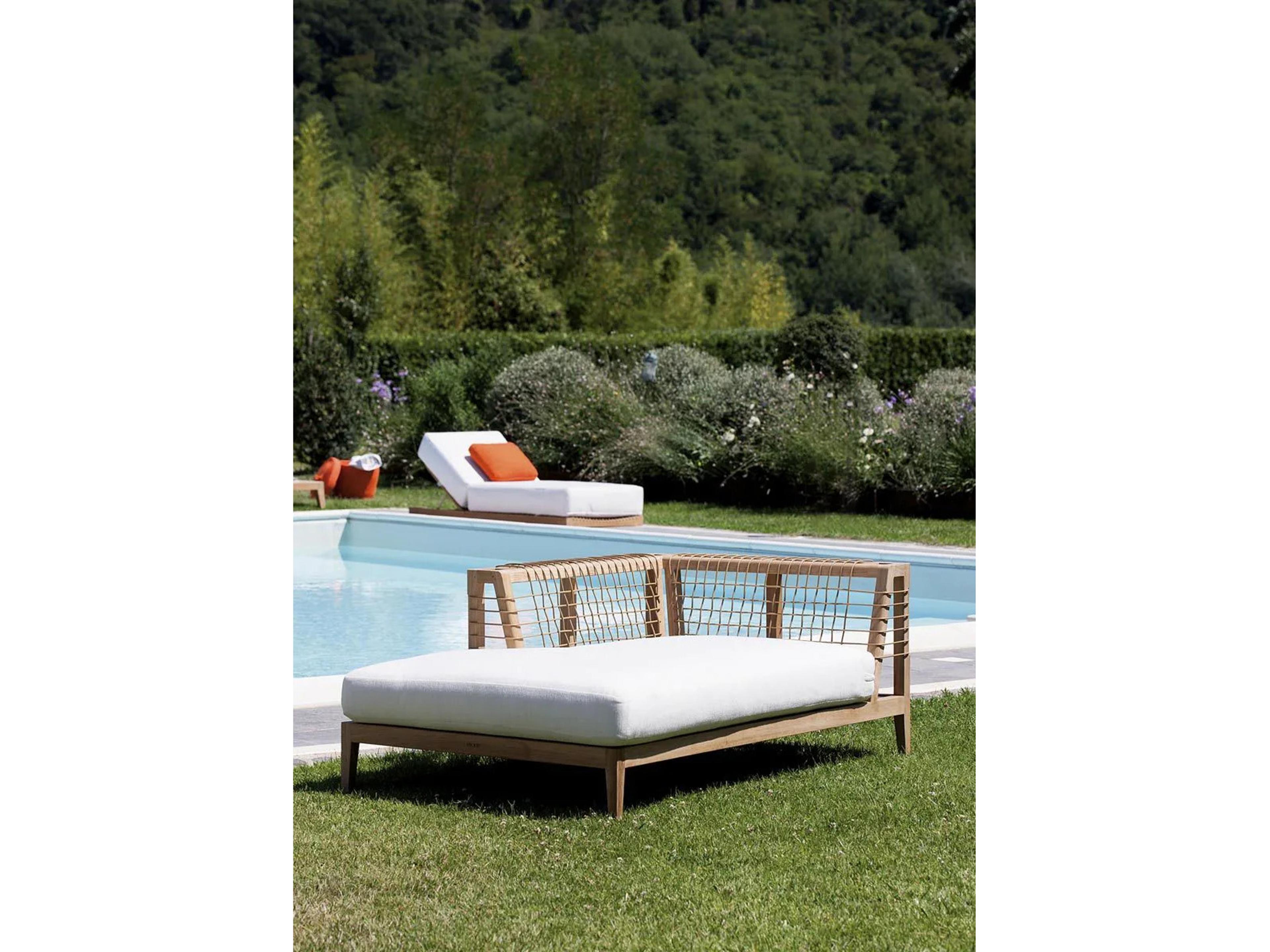 UnoPiu Synthesis Teak Right Chaise Lounge Module