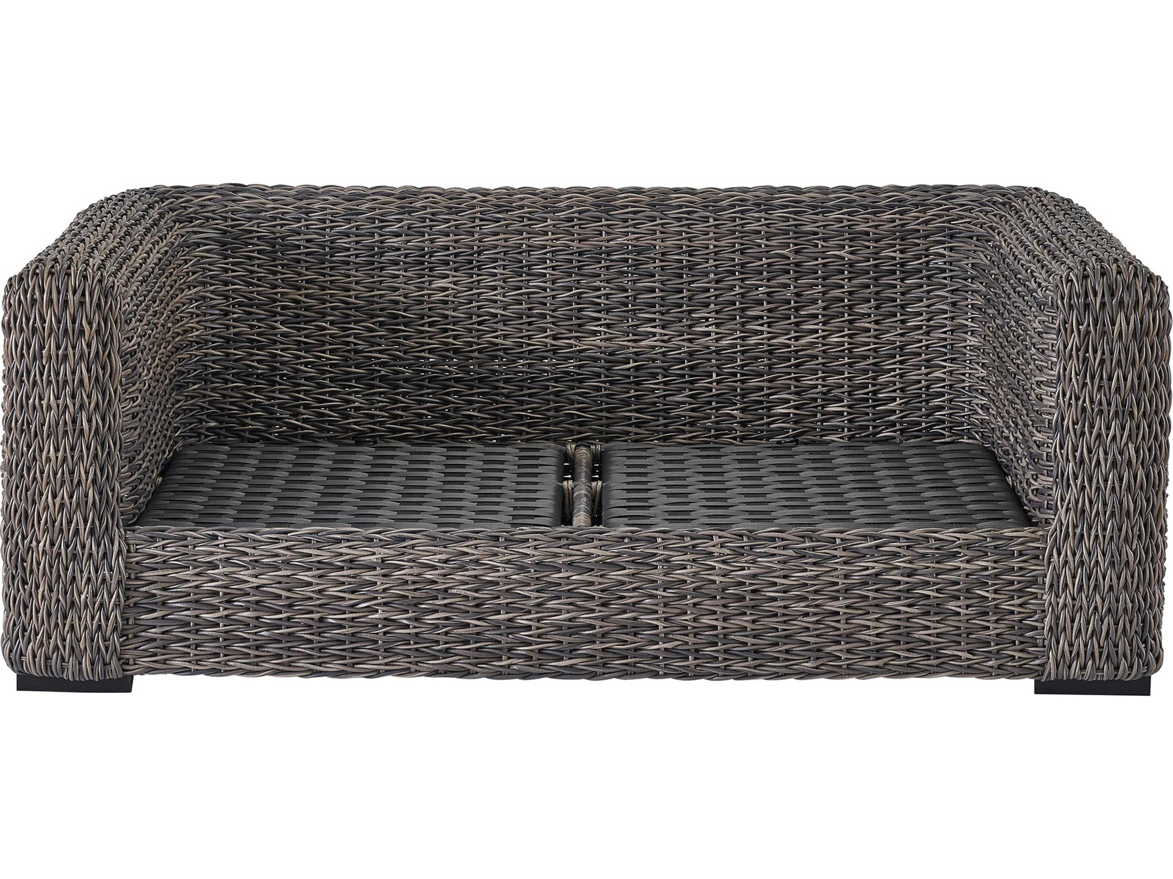 Coastal Living Outdoor Quick Ship Montauk Tawney Wicker Cushion Loveseat