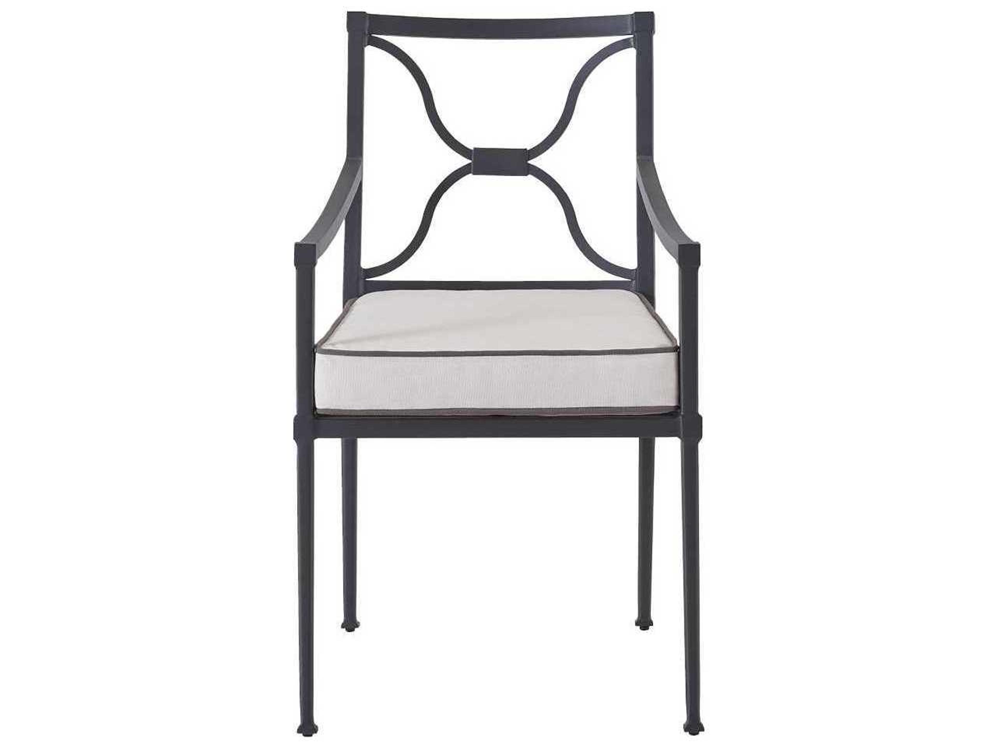 Coastal Living Outdoor Quick Ship Seneca Charcoal Aluminum Cushion Dining Chair