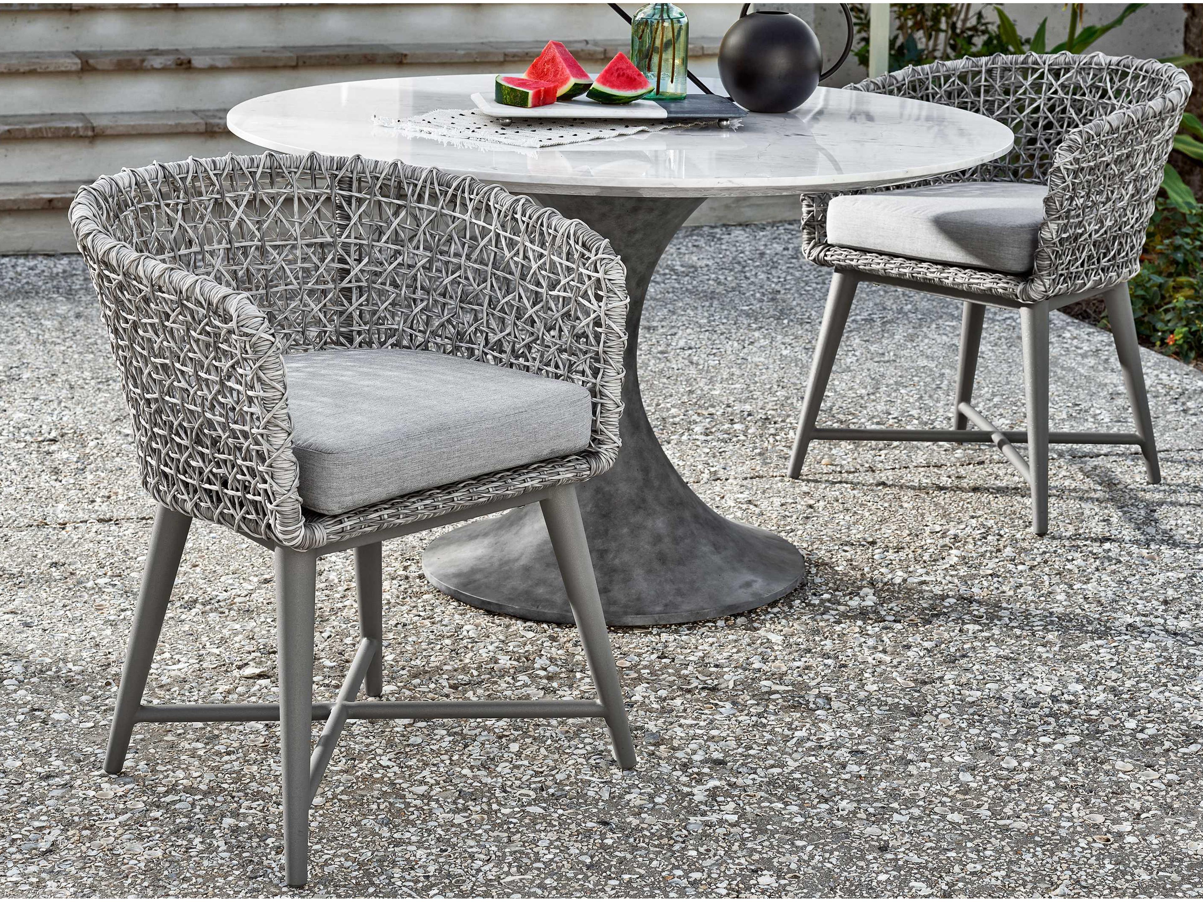 Coastal Living Outdoor Quick Ship Faux Marble / Cast Concrete Round Dining Table