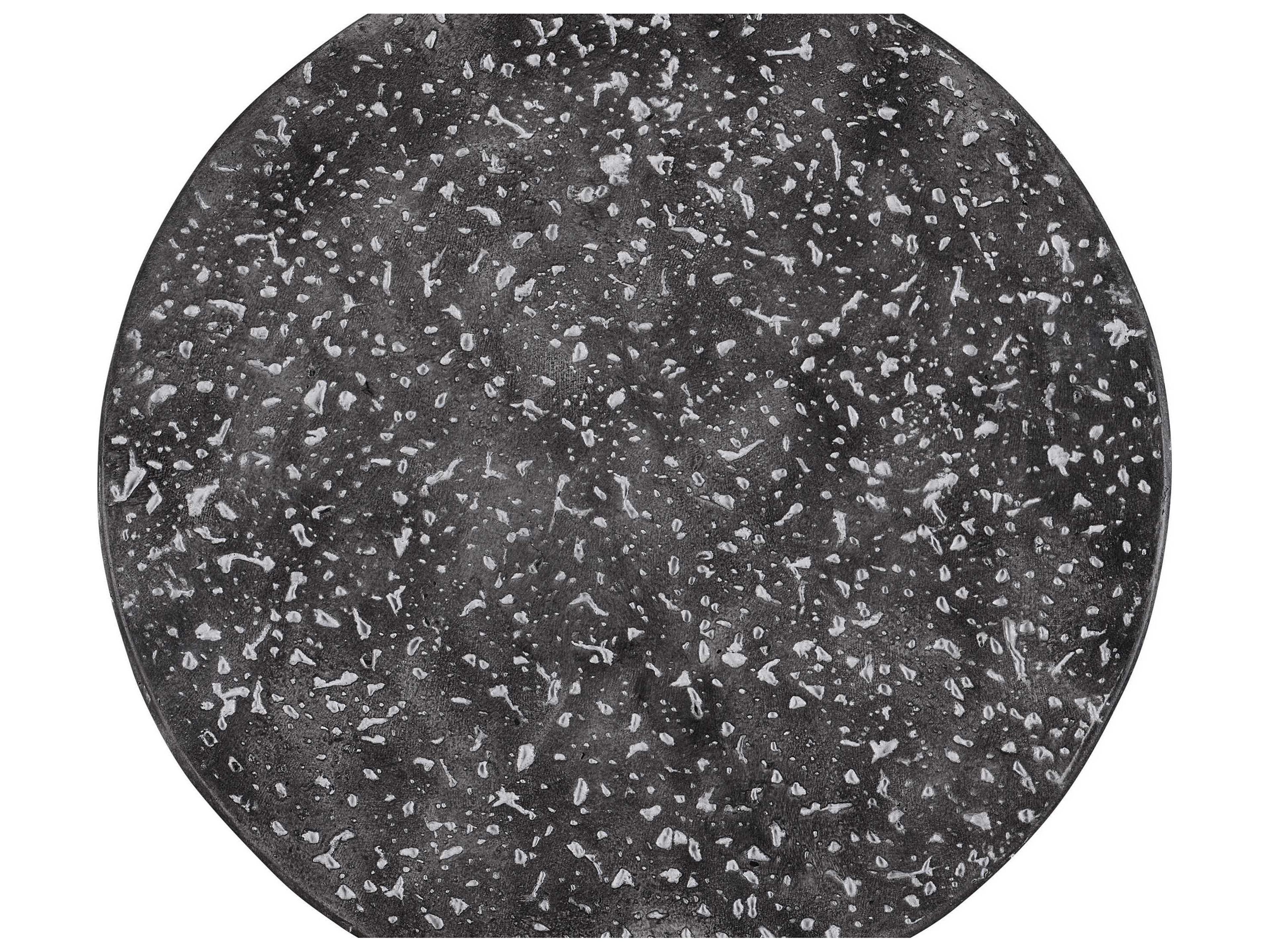 Coastal Living Outdoor Quick Ship Speckled Gray Concrete Round End Table