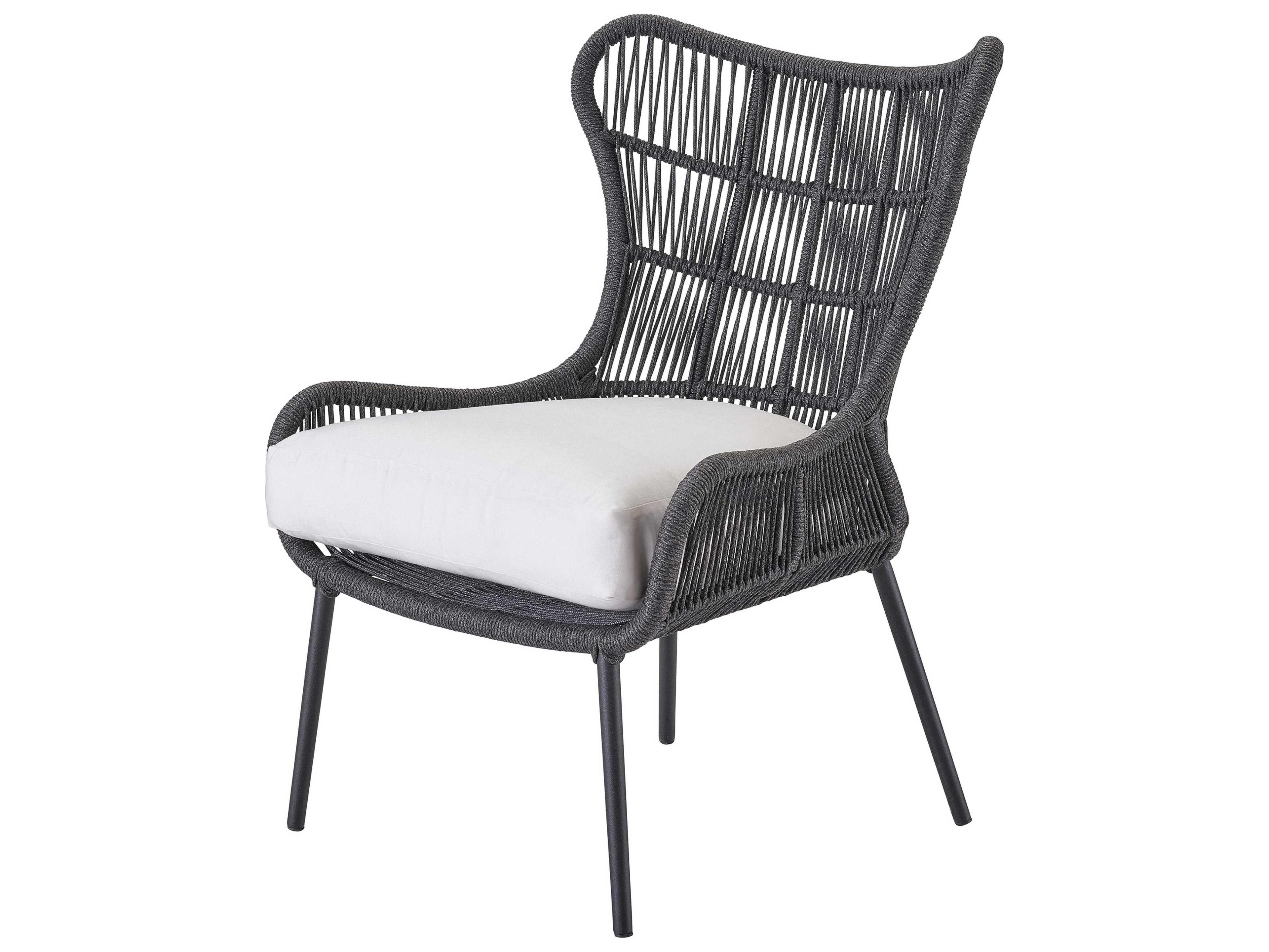 Quick Ship Charcoal Rope Cushion Lounge Chair