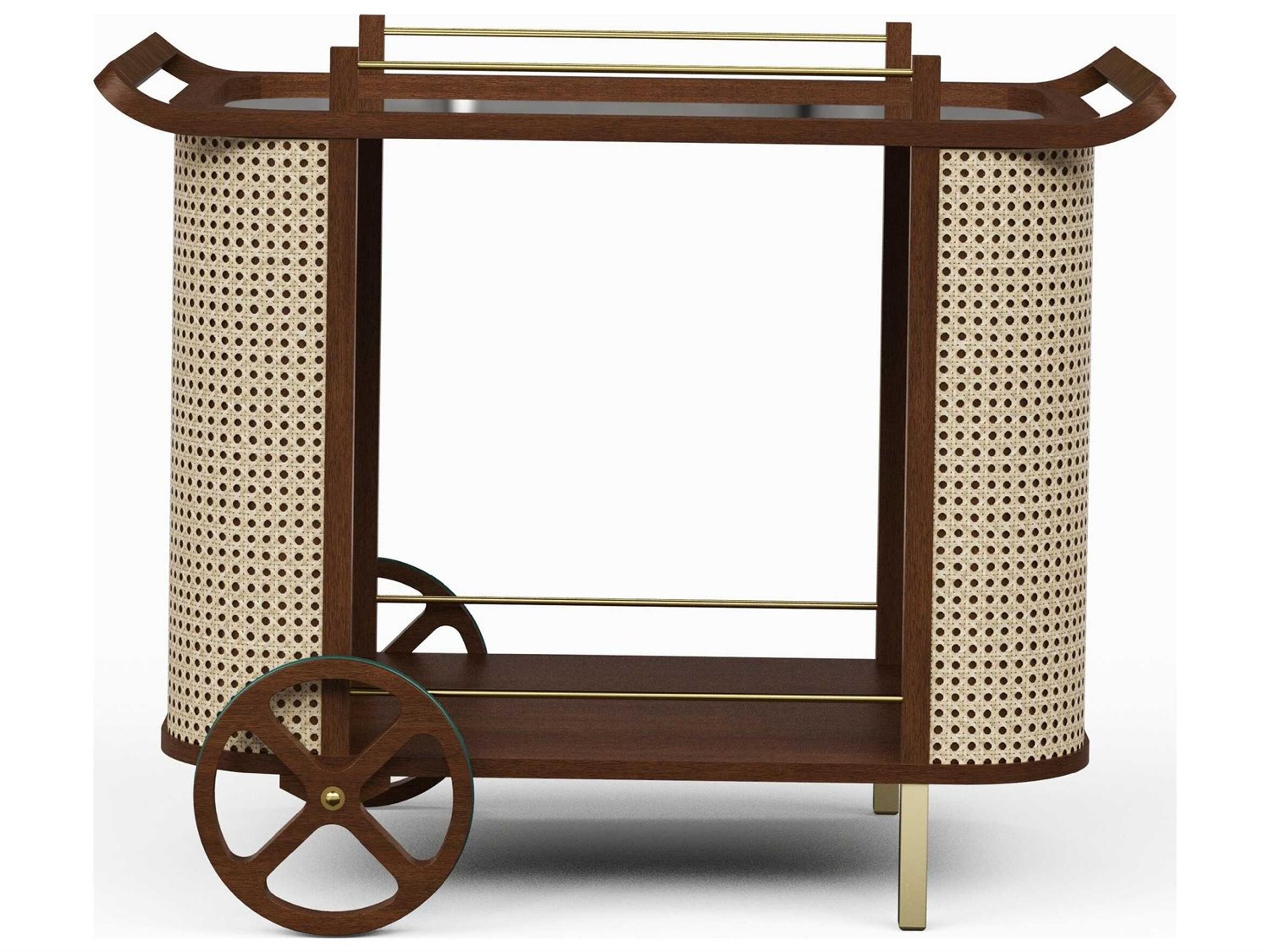 Urbia Modern Brazilian Neutral Brown Natural Bar Cart