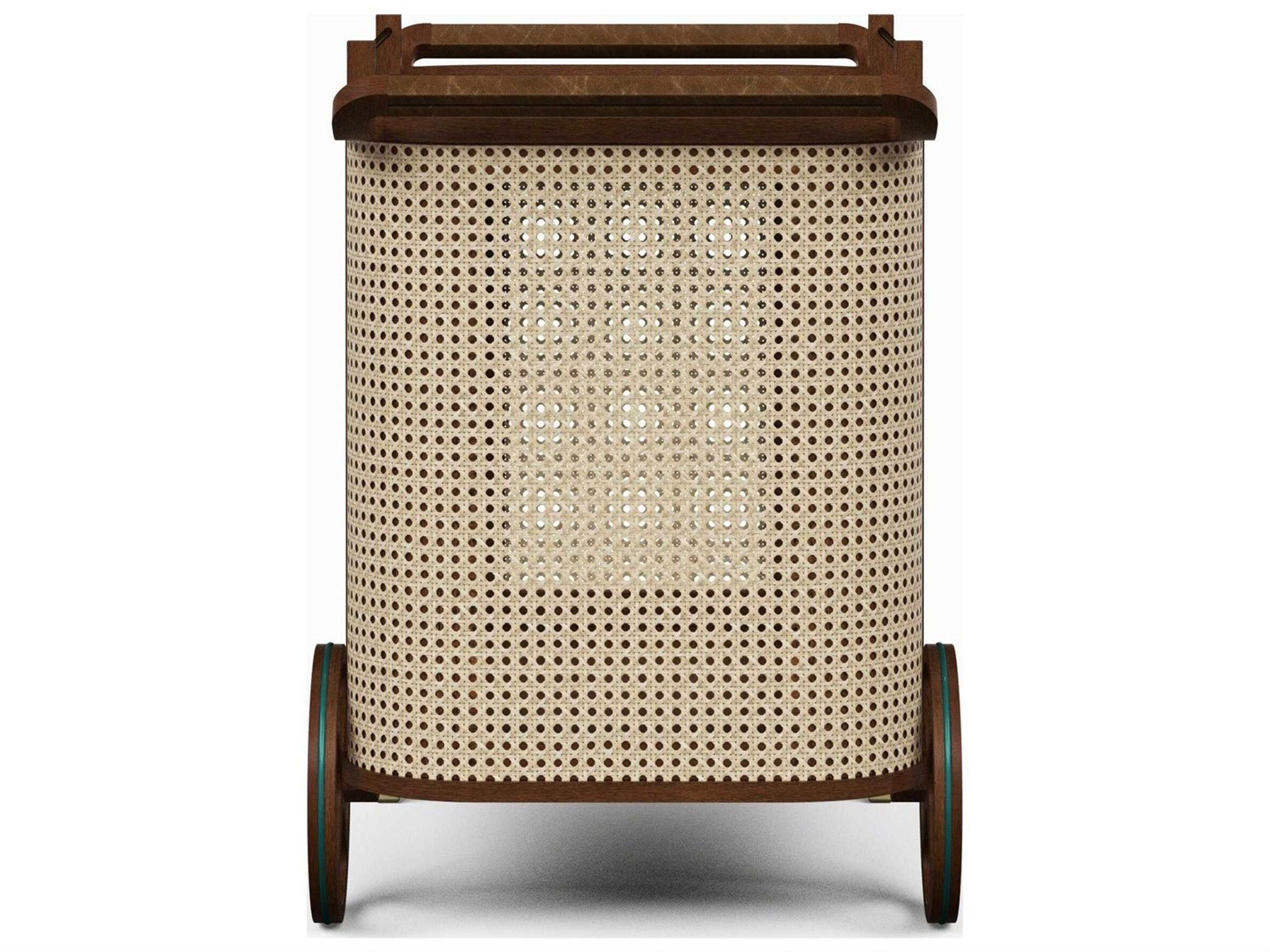 Urbia Modern Brazilian Neutral Brown Natural Bar Cart