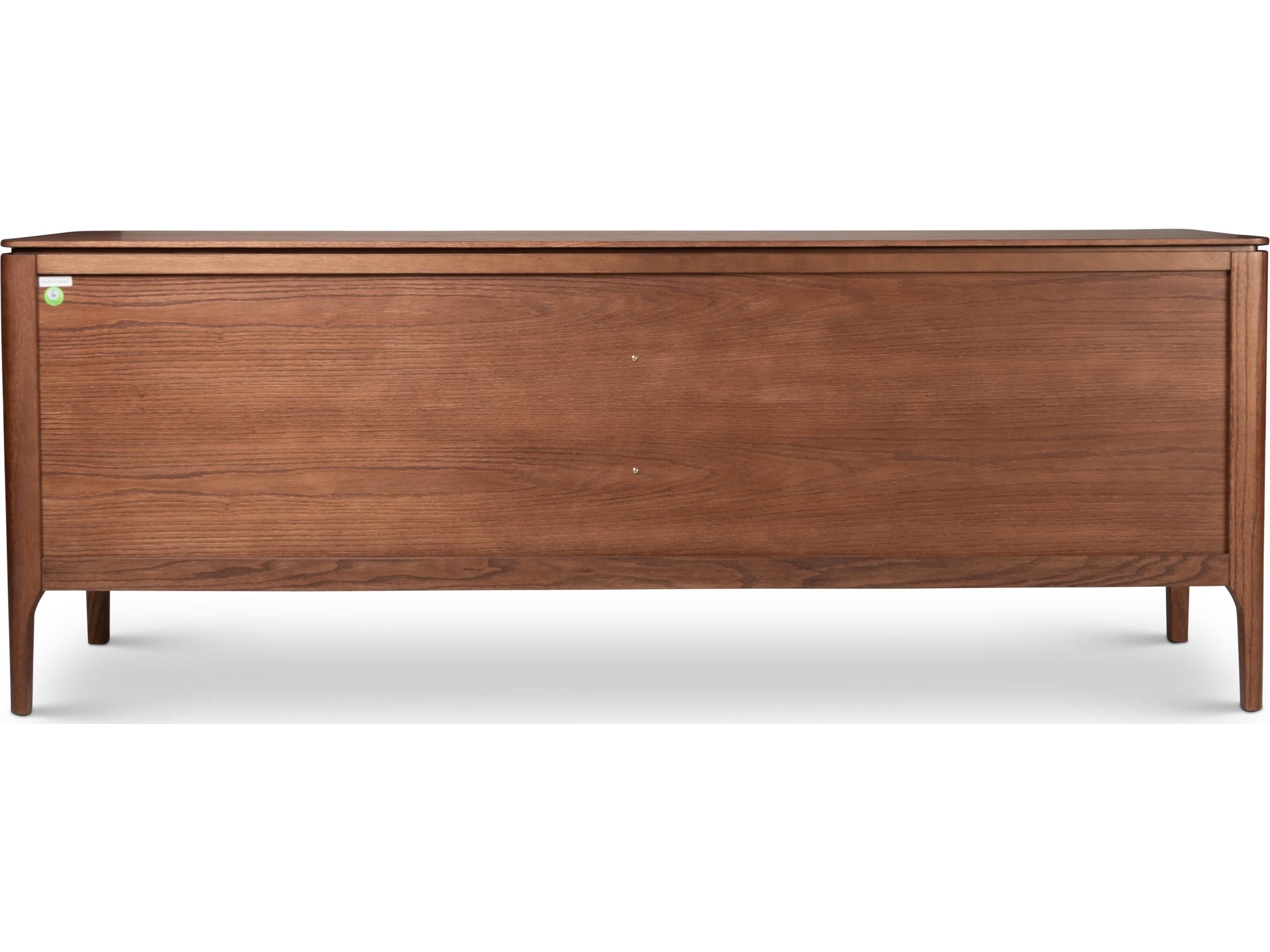 Urbia Modern Brazilian 78" Oak Wood Nogal Natural Missione Sideboard