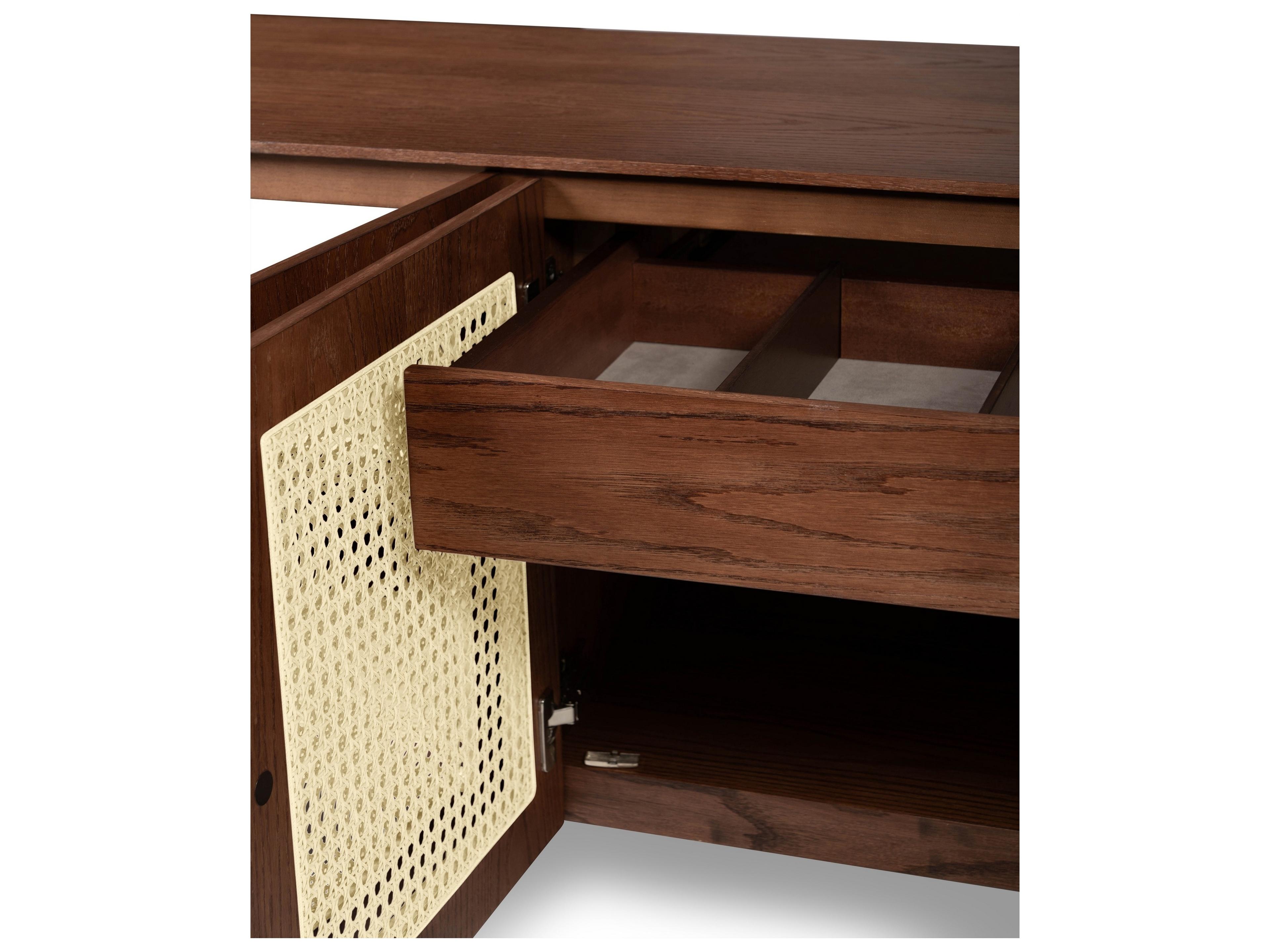 Urbia Modern Brazilian 78" Oak Wood Nogal Natural Missione Sideboard