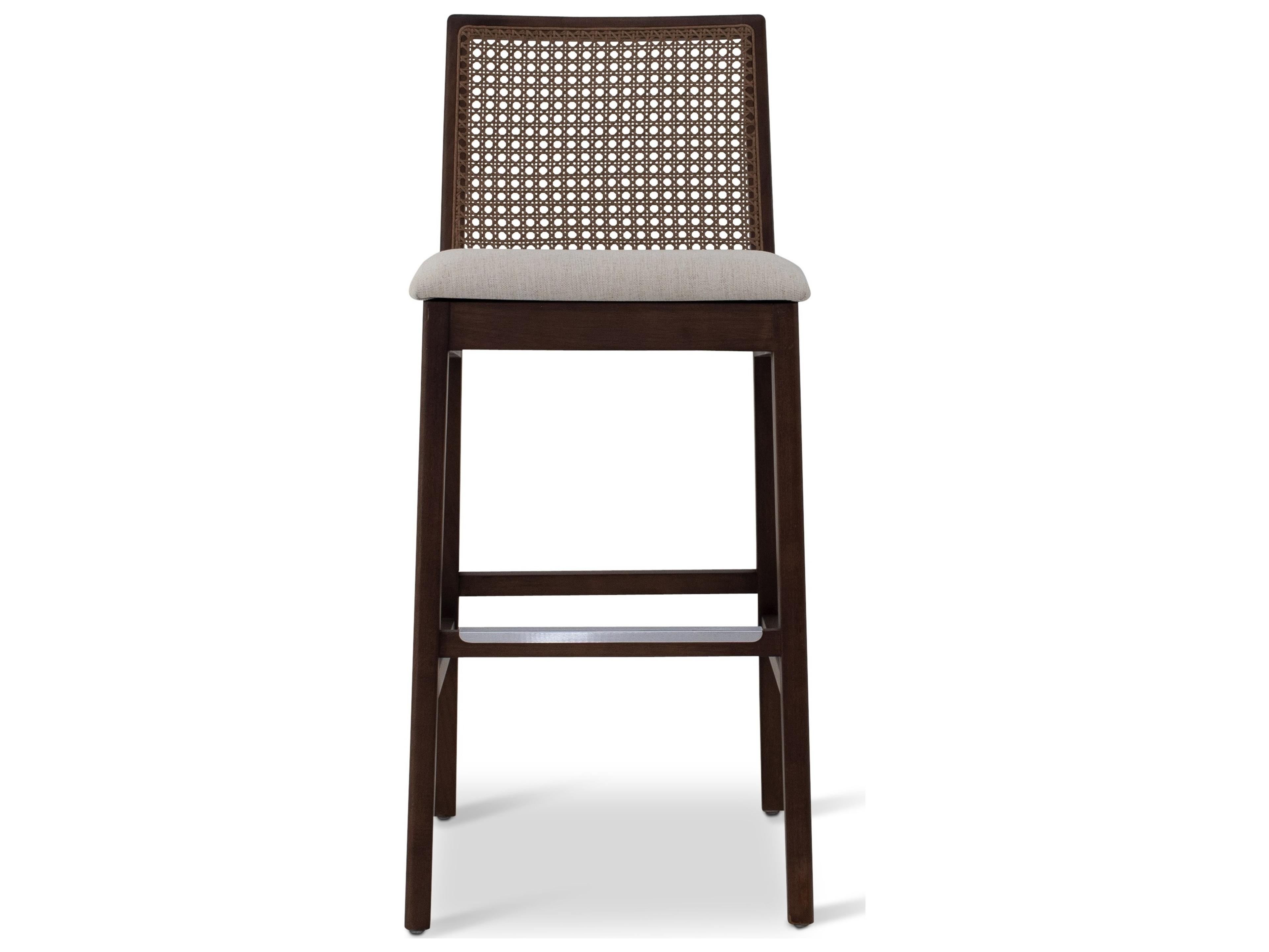 Urbia Modern Brazilian Medley Nardia Ivory Nogal Upholstered Bar Stool