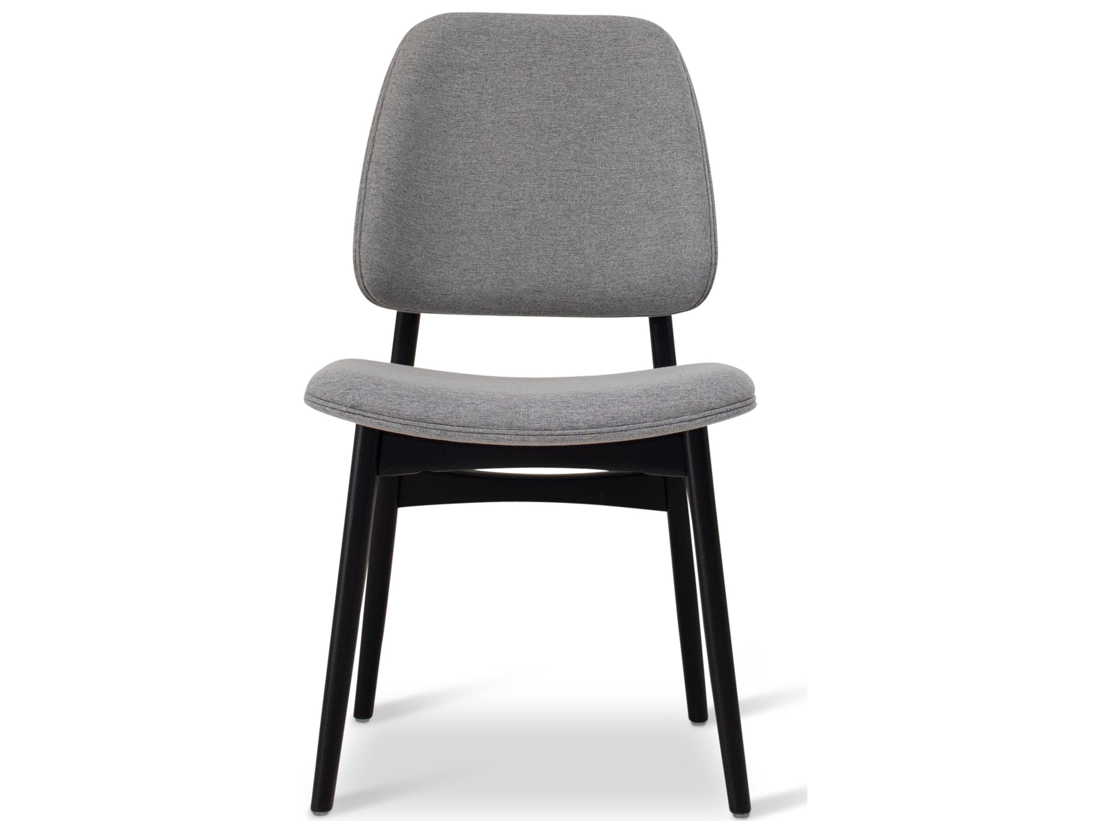 Urbia Modern Brazilian Ariel Side Chair Essence Grey Upholstery Ebano Frame