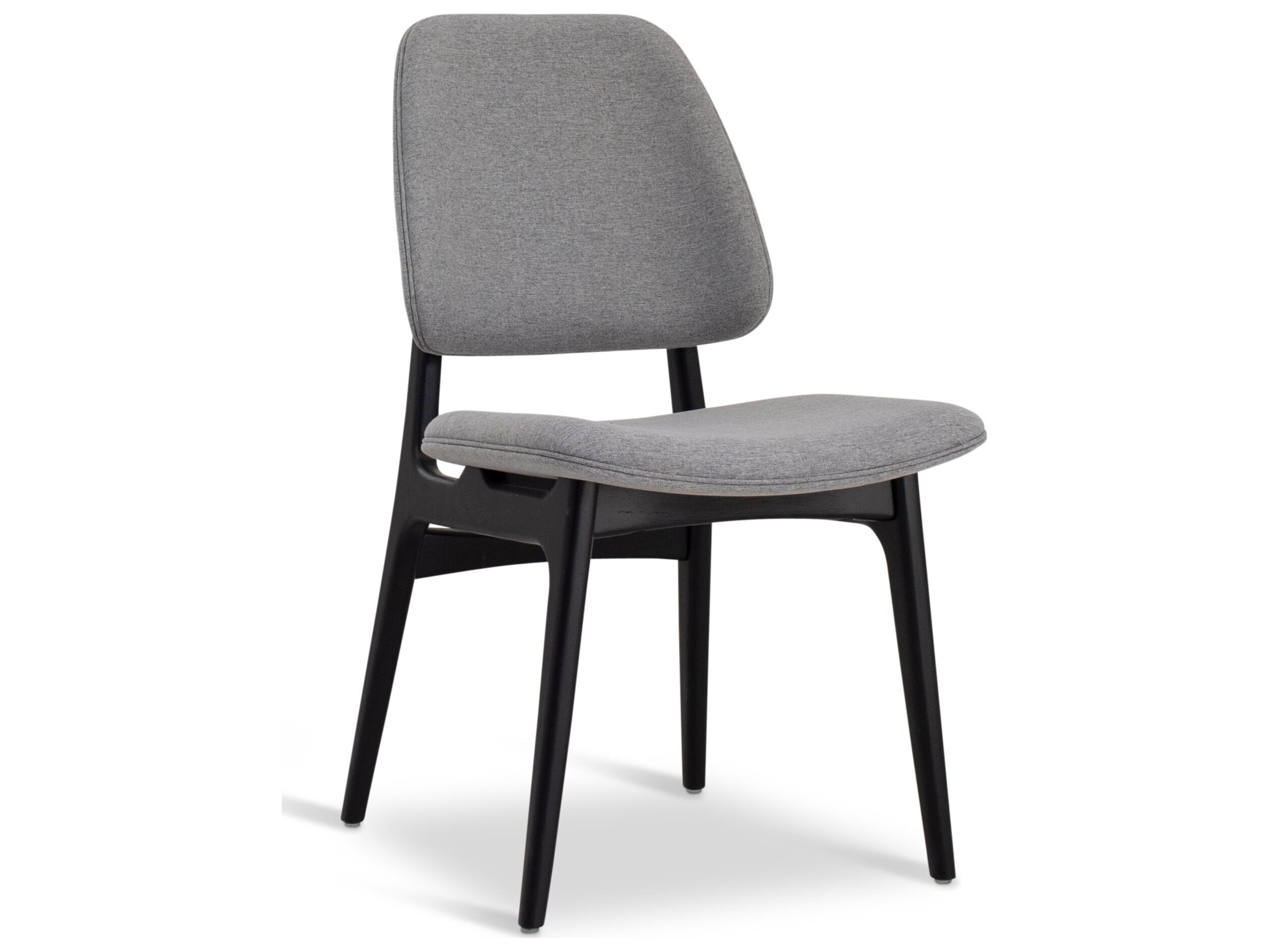Modern Brazilian Ariel Side Chair Essence Grey Upholstery Ebano Frame