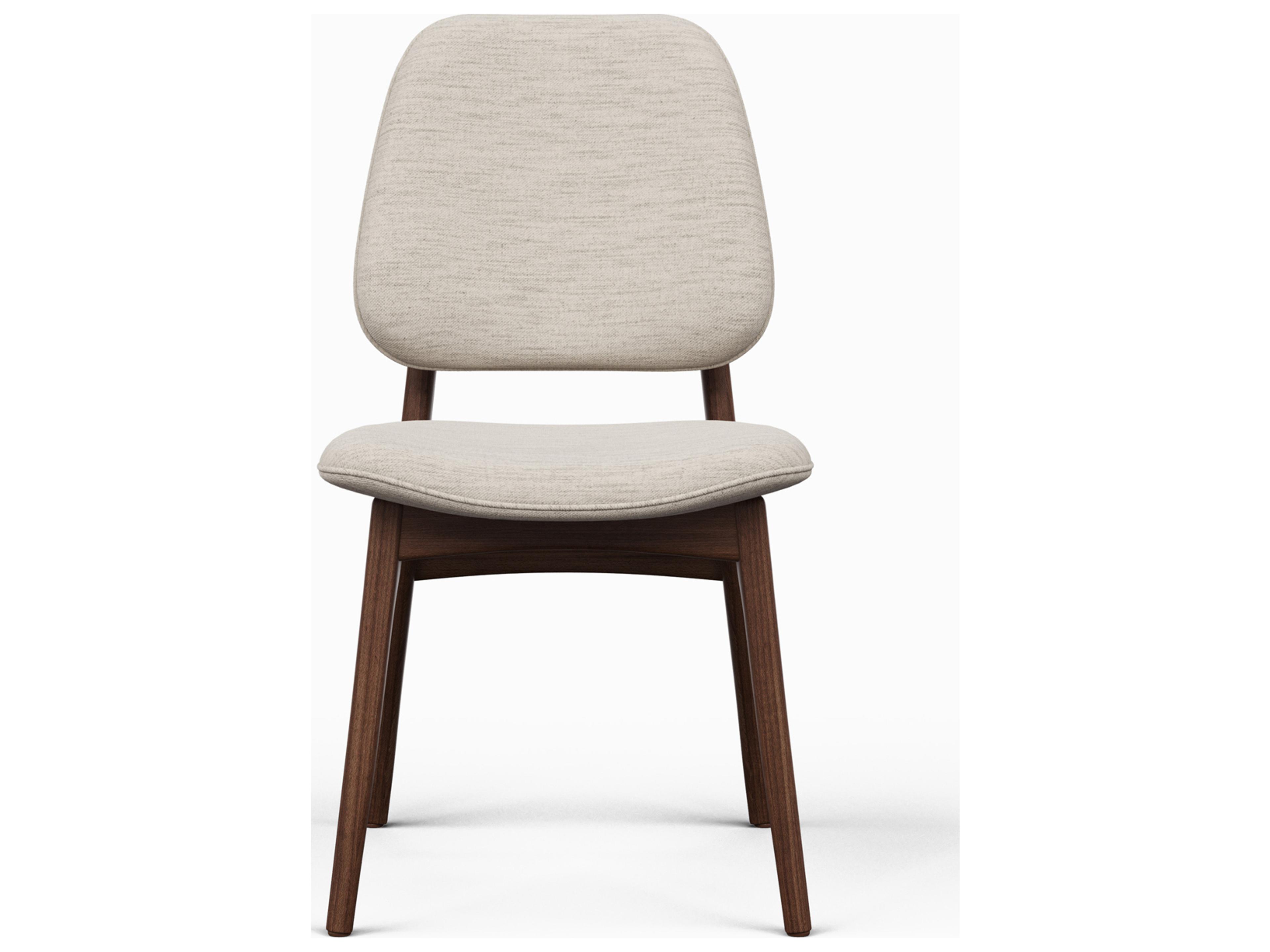 Urbia Modern Brazilian Ariel Side Chair Medley Ivory Upholstery Nogal Frame