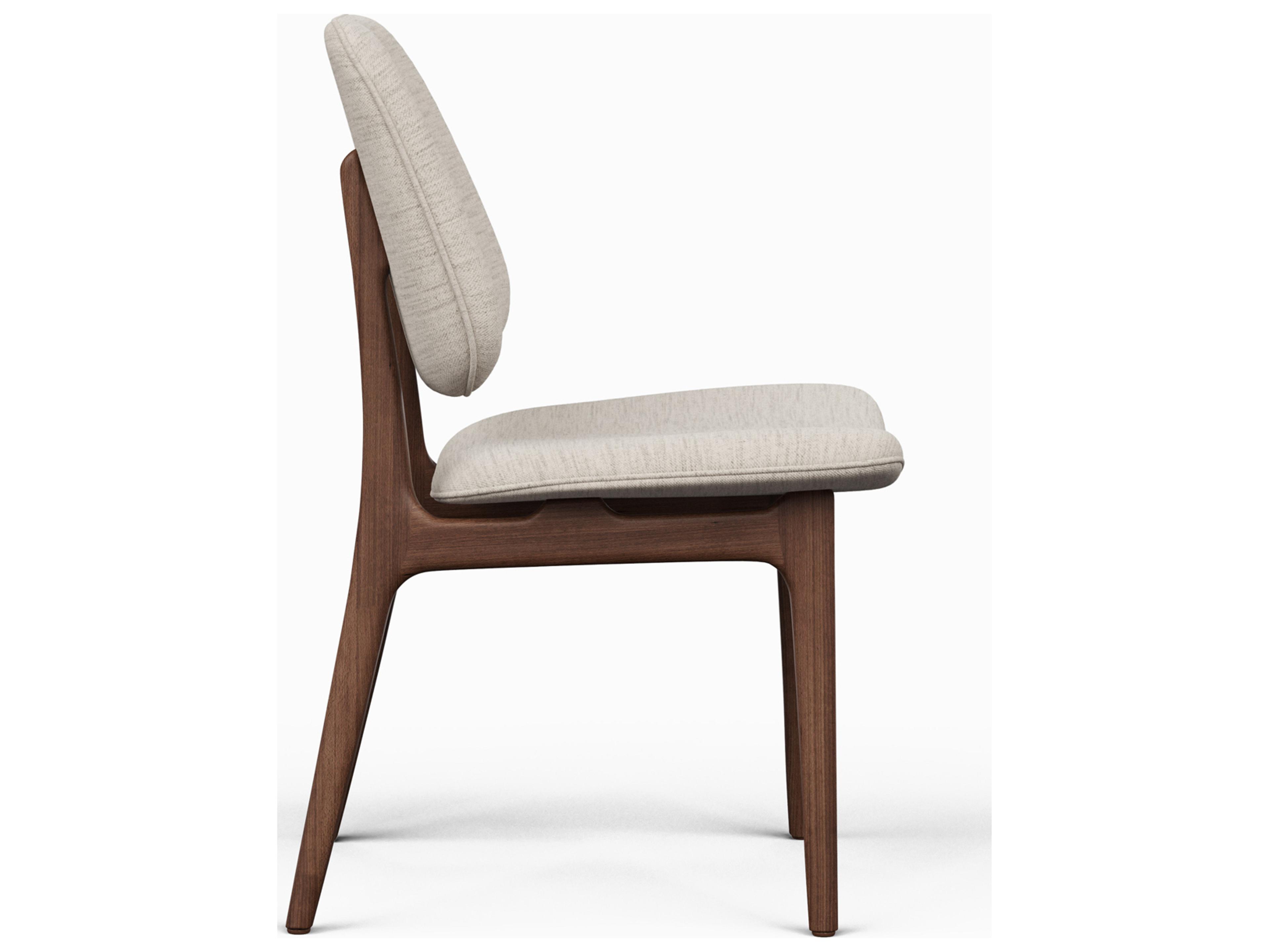 Urbia Modern Brazilian Ariel Side Chair Medley Ivory Upholstery Nogal Frame