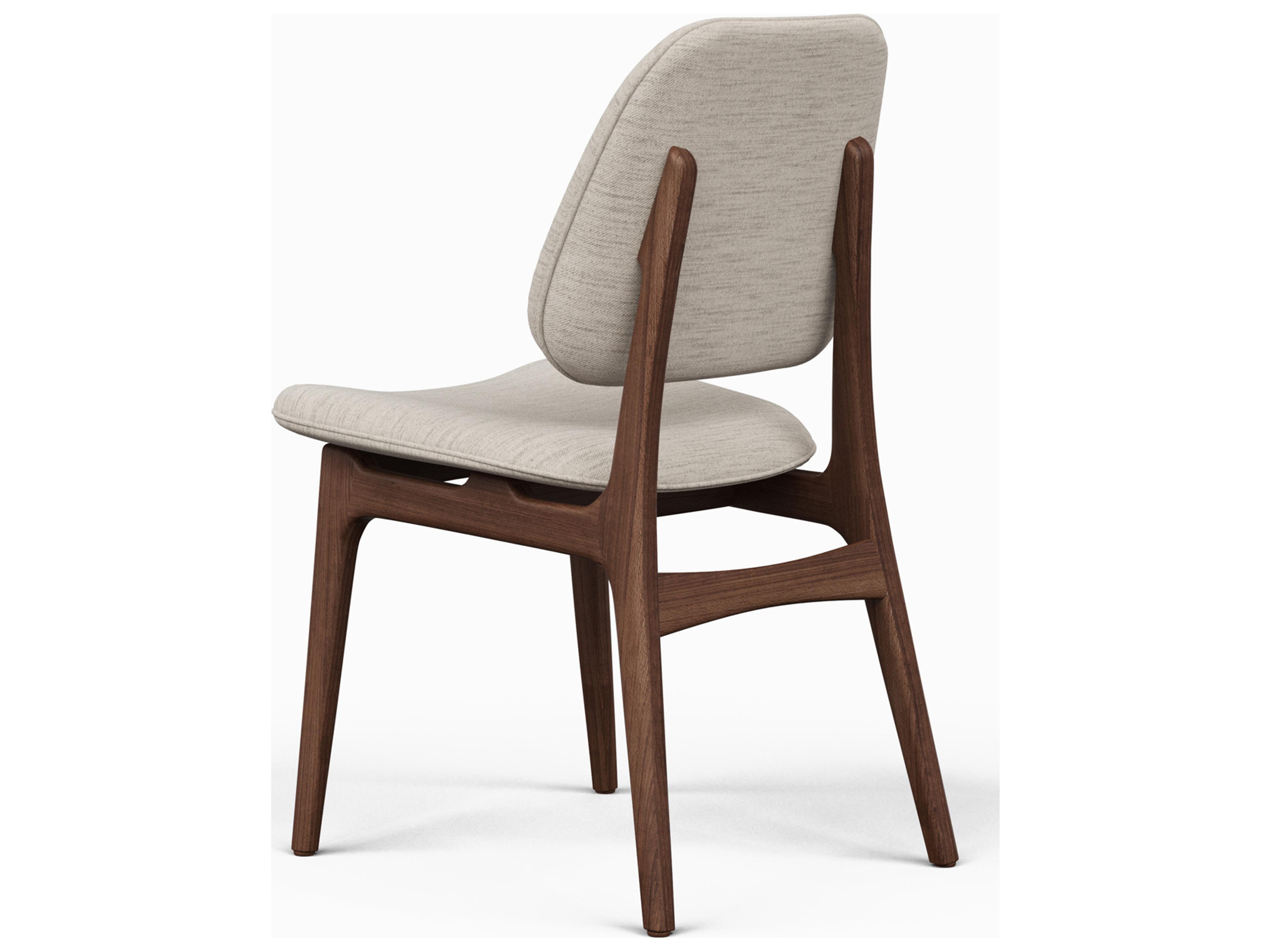 Urbia Modern Brazilian Ariel Side Chair Medley Ivory Upholstery Nogal Frame