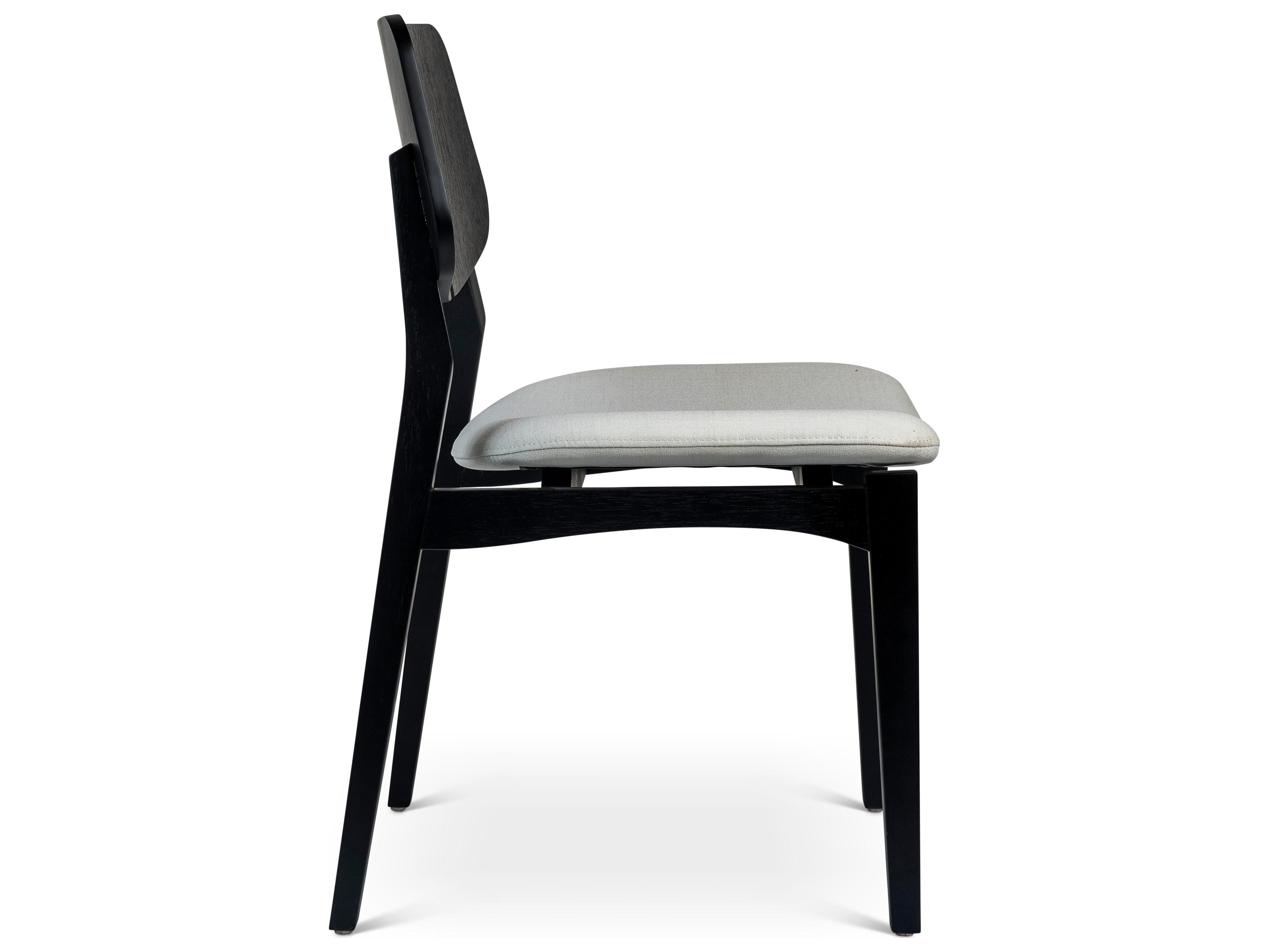Urbia Modern Brazilian Beth Side Chair Alabaster Seat Ebano Frame