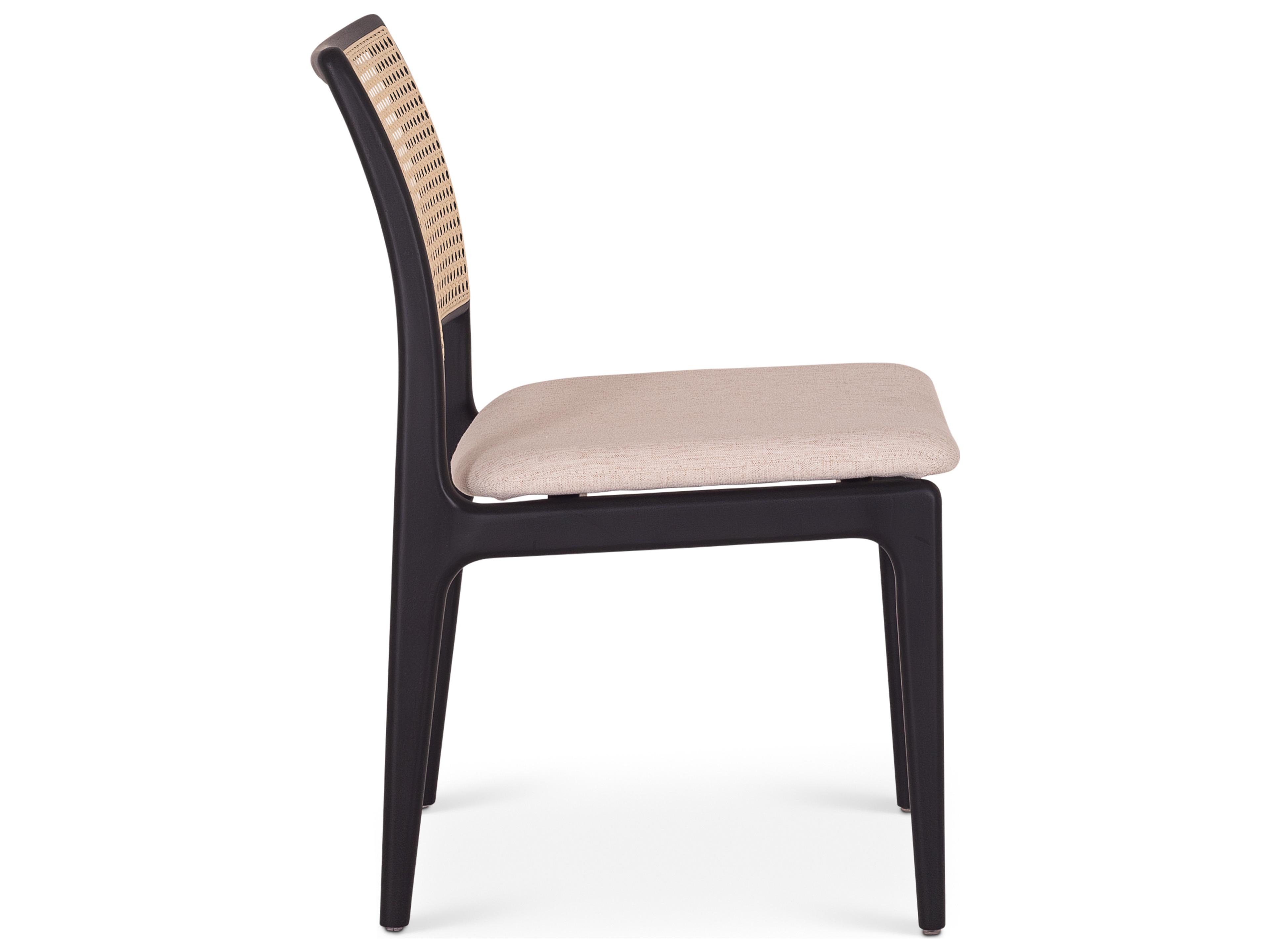 Urbia Modern Brazilian Oak Wood Natural Upholstered Armless Dining Chair