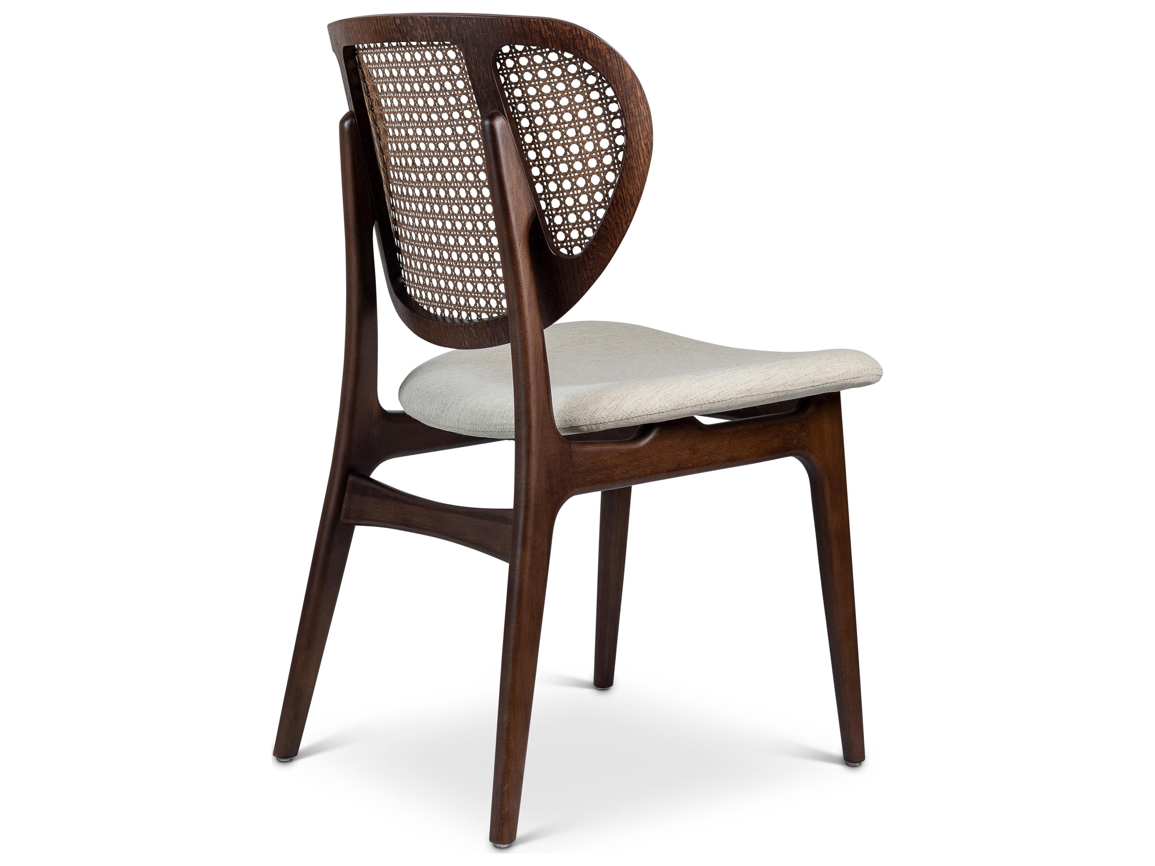 Urbia Modern Brazilian Joelma Cane Side Chair Medley Ivory Seat Nogal Frame Nogal Cane Webbing