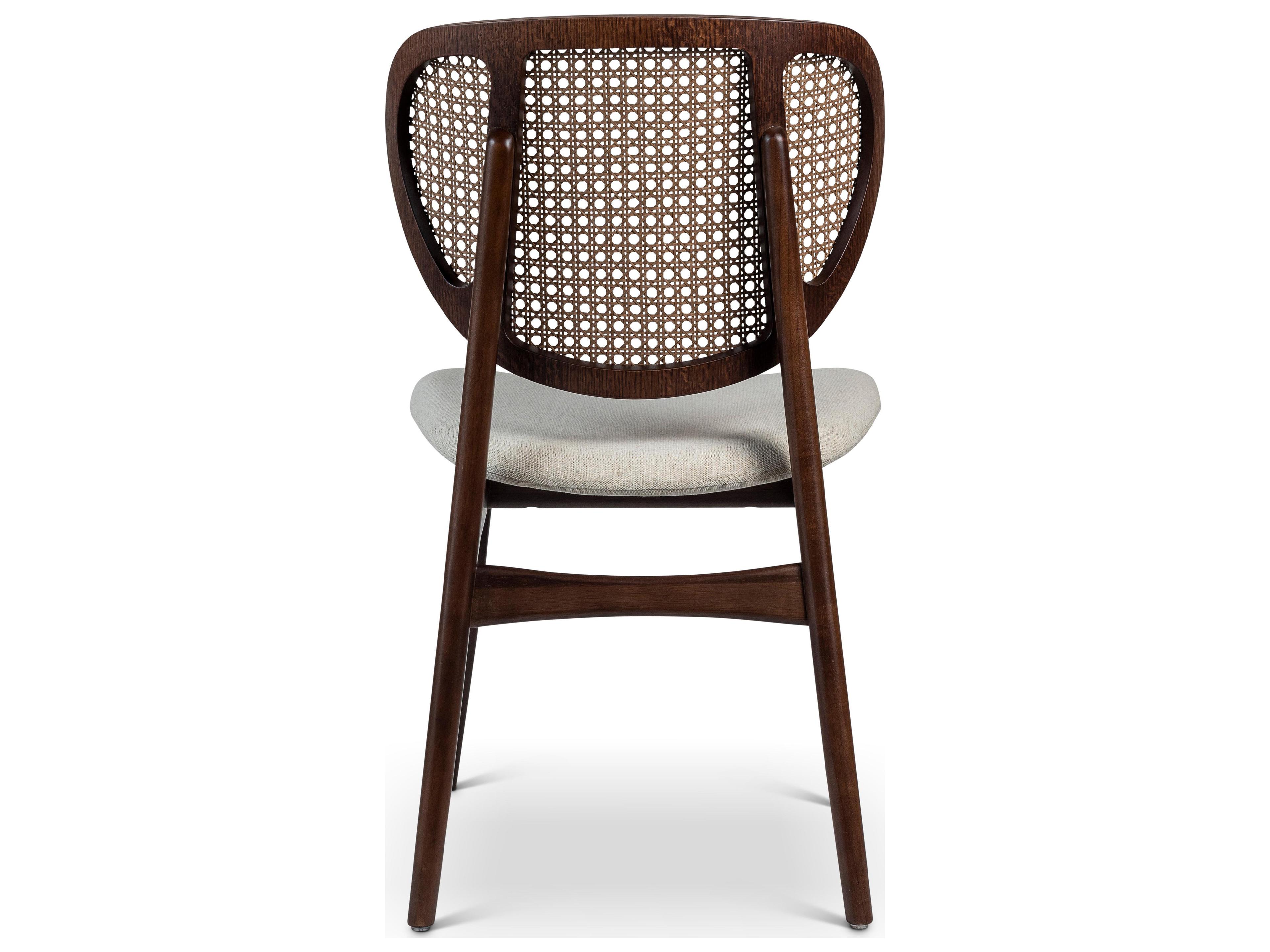 Urbia Modern Brazilian Joelma Cane Side Chair Medley Ivory Seat Nogal Frame Nogal Cane Webbing