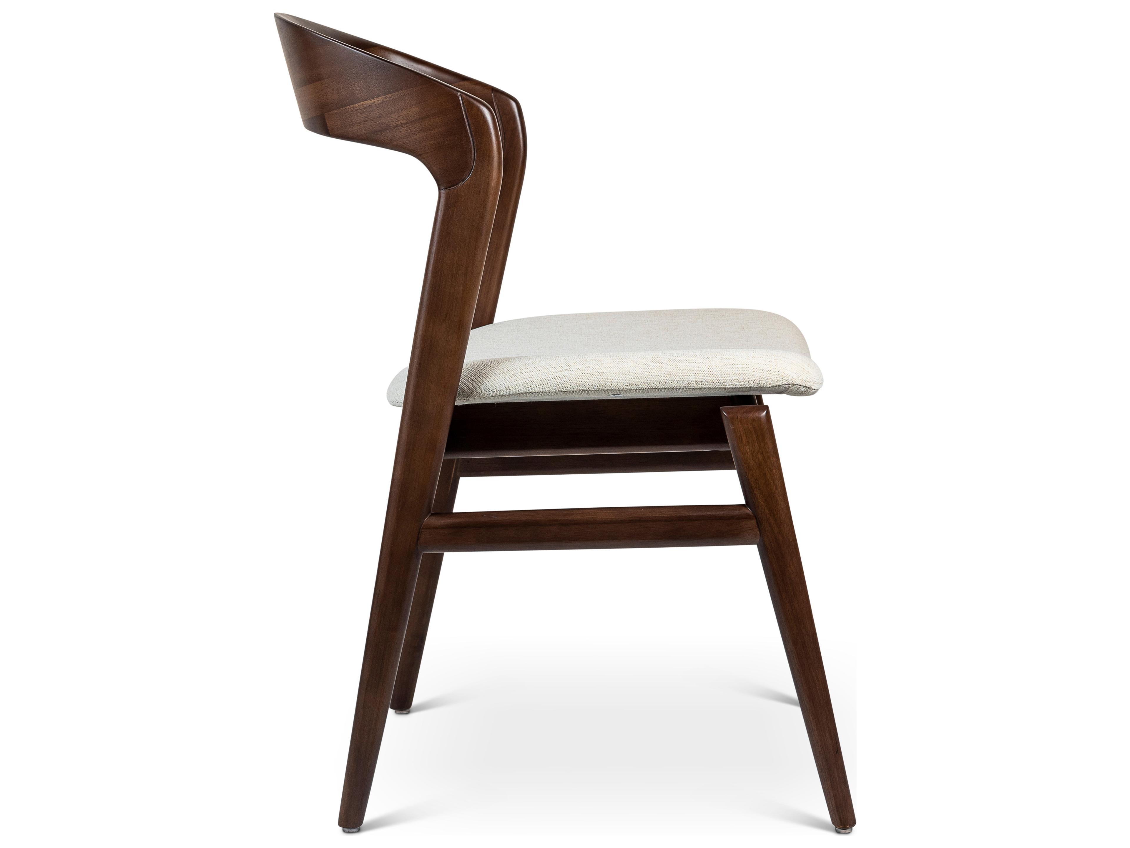Urbia Modern Brazilian Velma Side Chair Medley Ivory Seat Nogal Frame