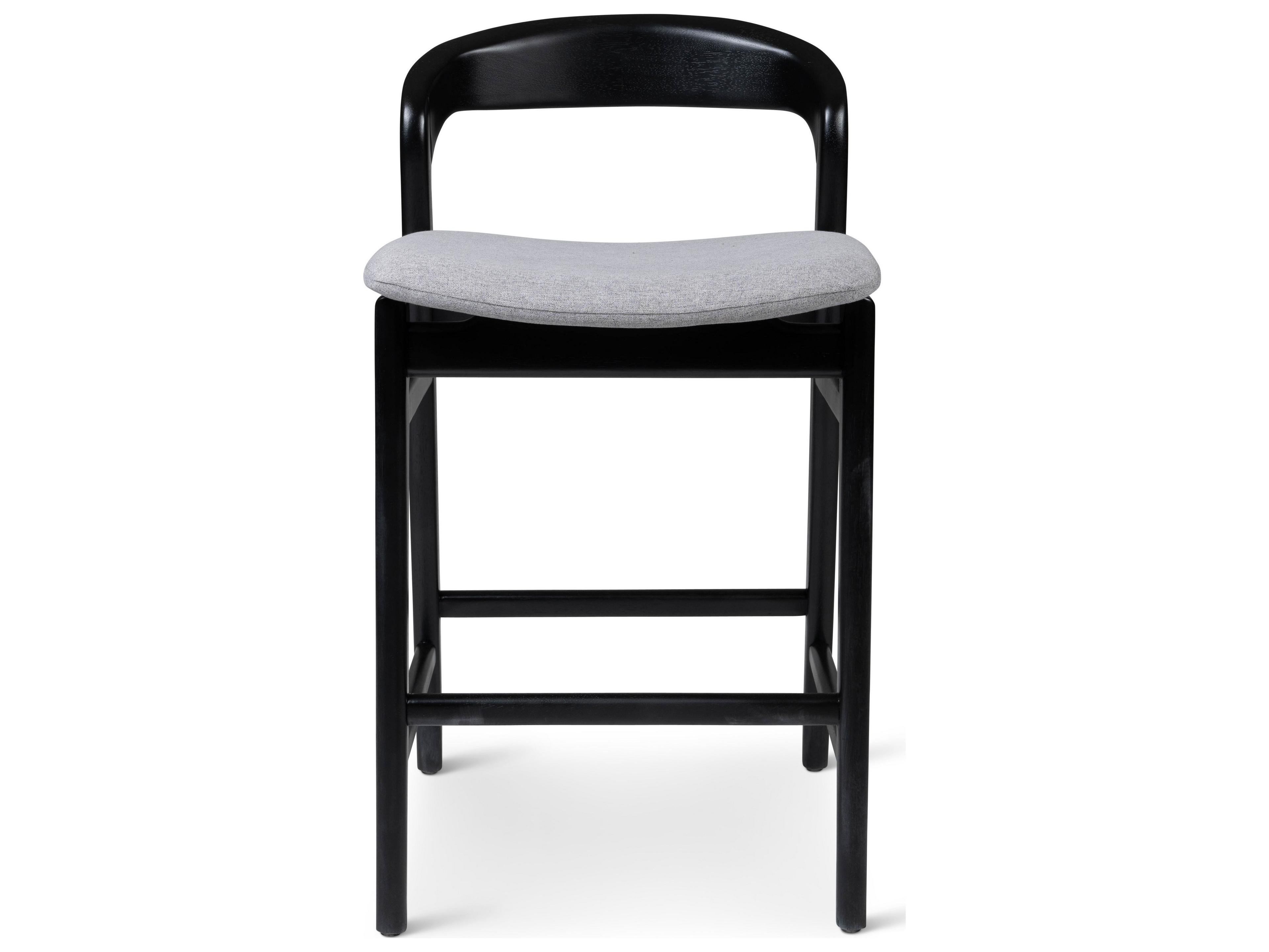 Urbia Modern Brazilian Velma Counter Stool Essence Grey Seat Ebano Frame