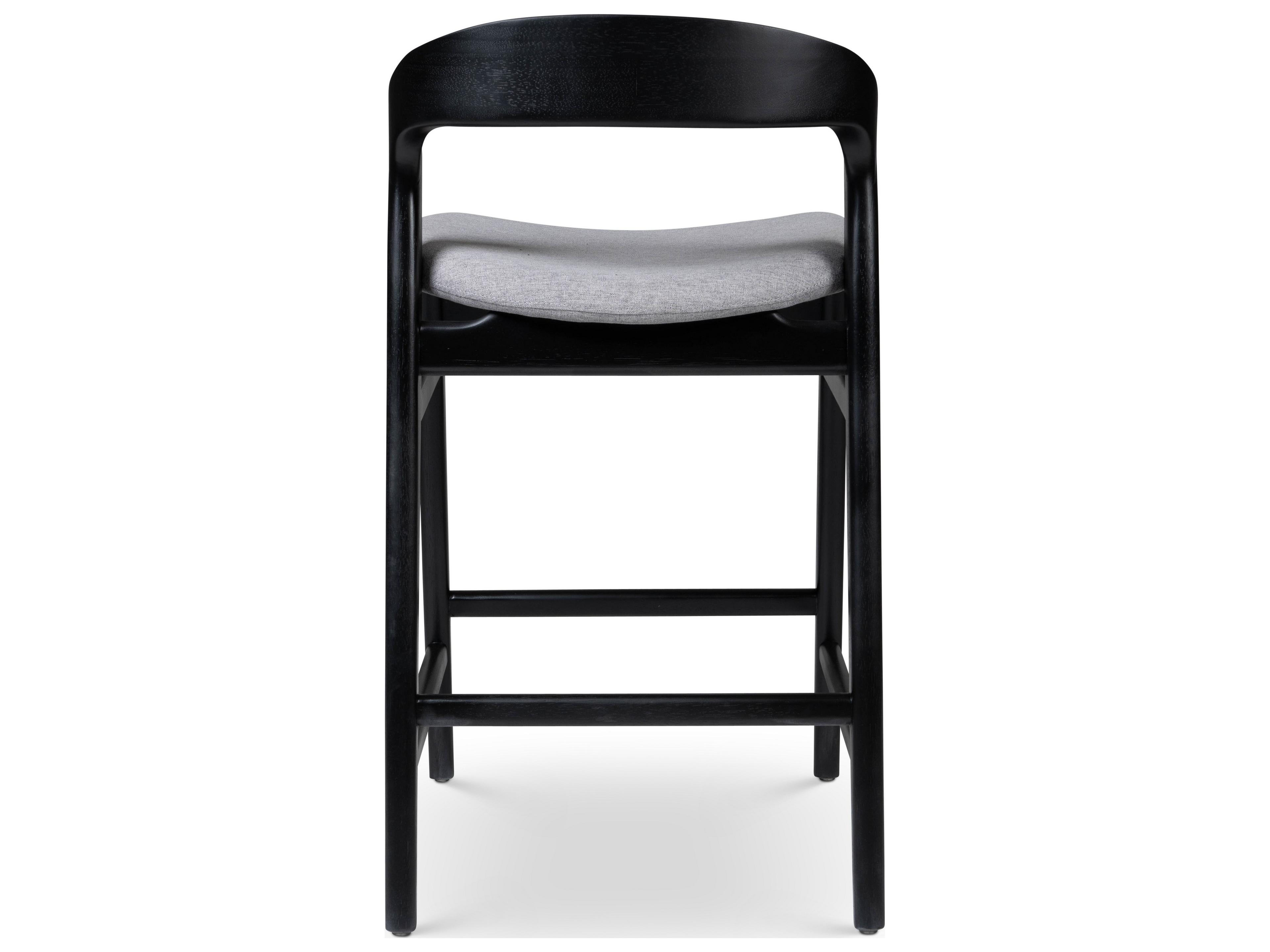 Urbia Modern Brazilian Velma Counter Stool Essence Grey Seat Ebano Frame
