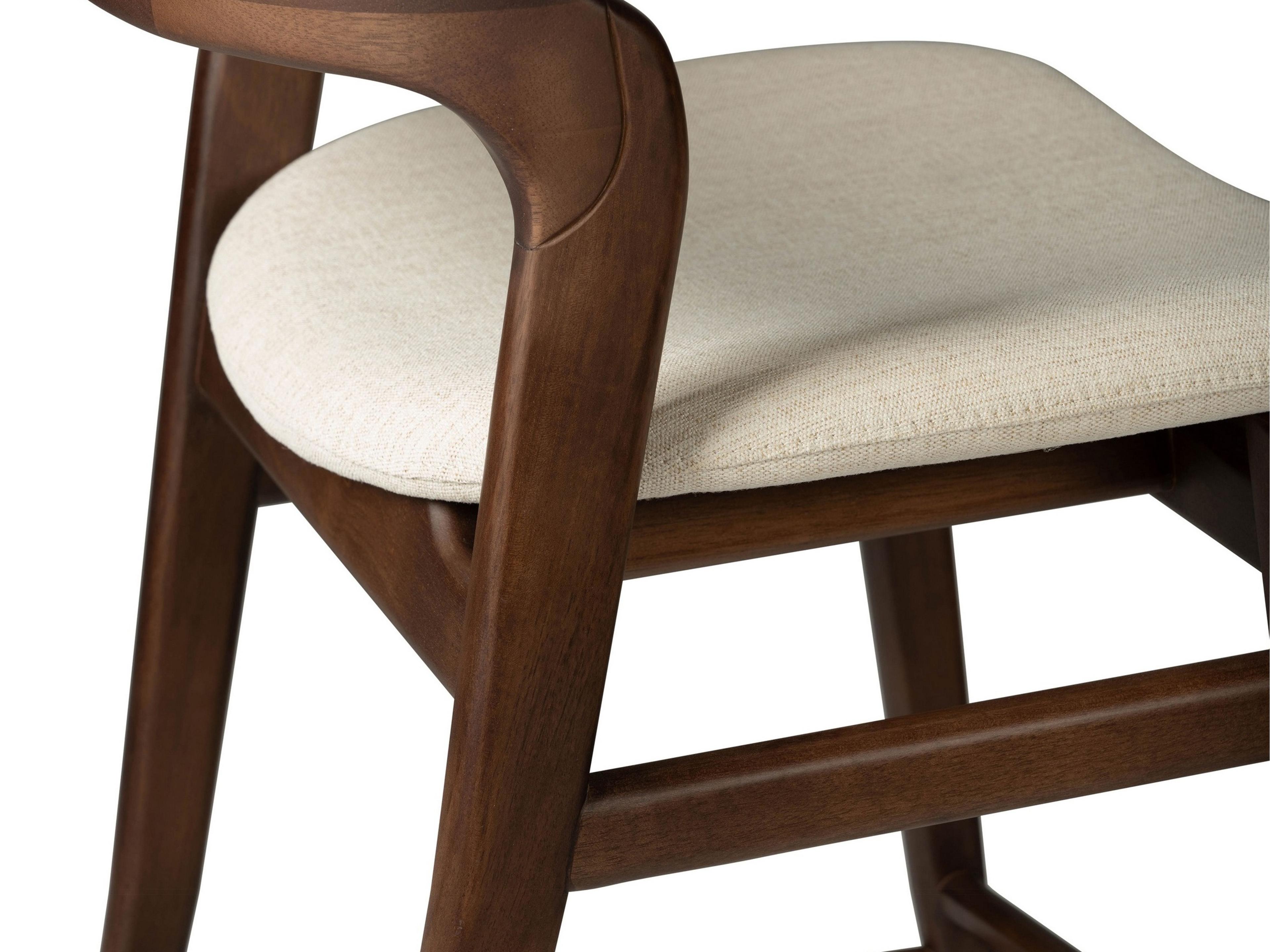 Urbia Modern Brazilian Velma Counter Stool Medley Ivory Seat Nogal Frame