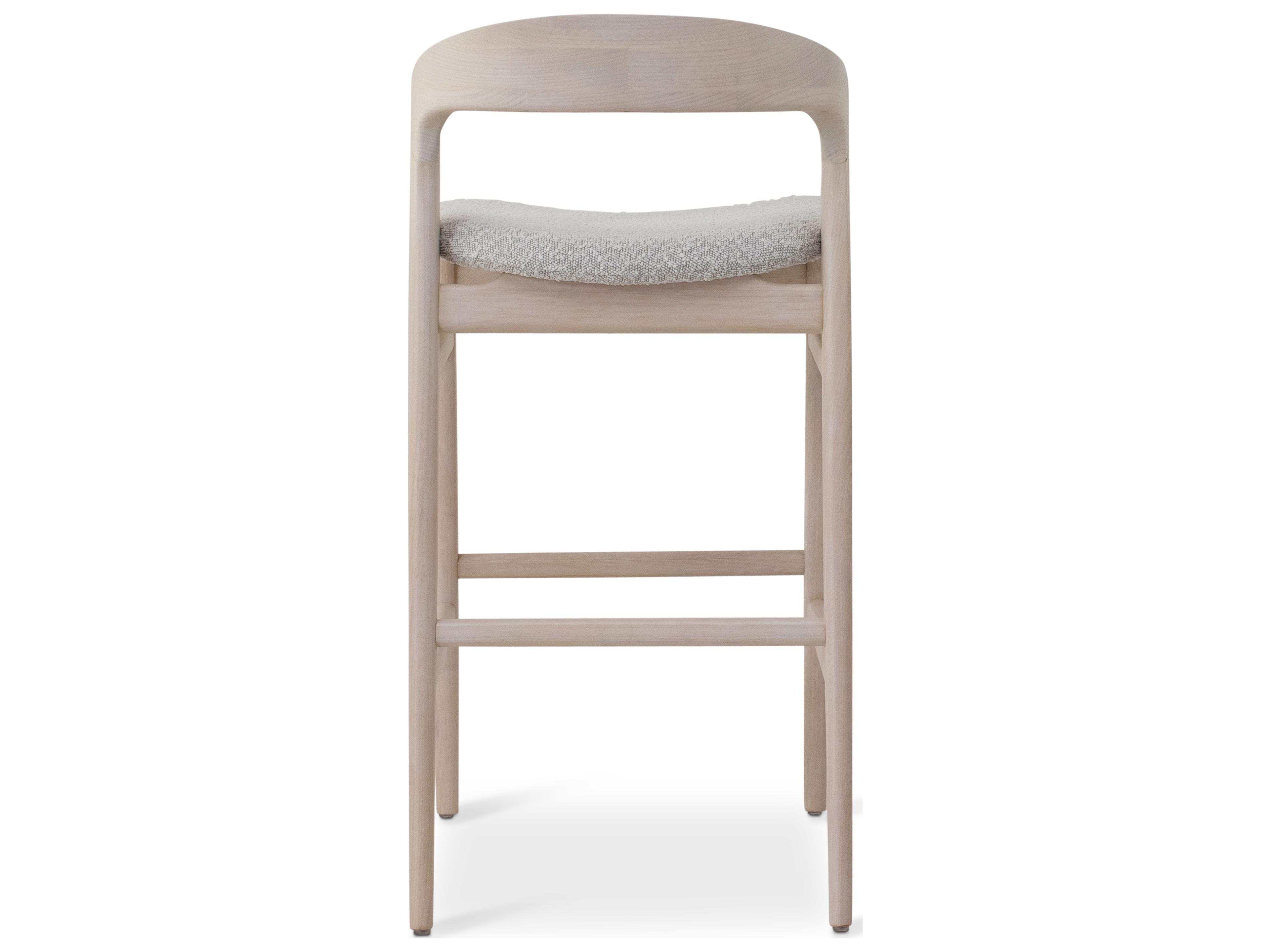 Urbia Modern Brazilian Velma Bar Stool Boucle Crafted Glaze Seat Nevoa Frame