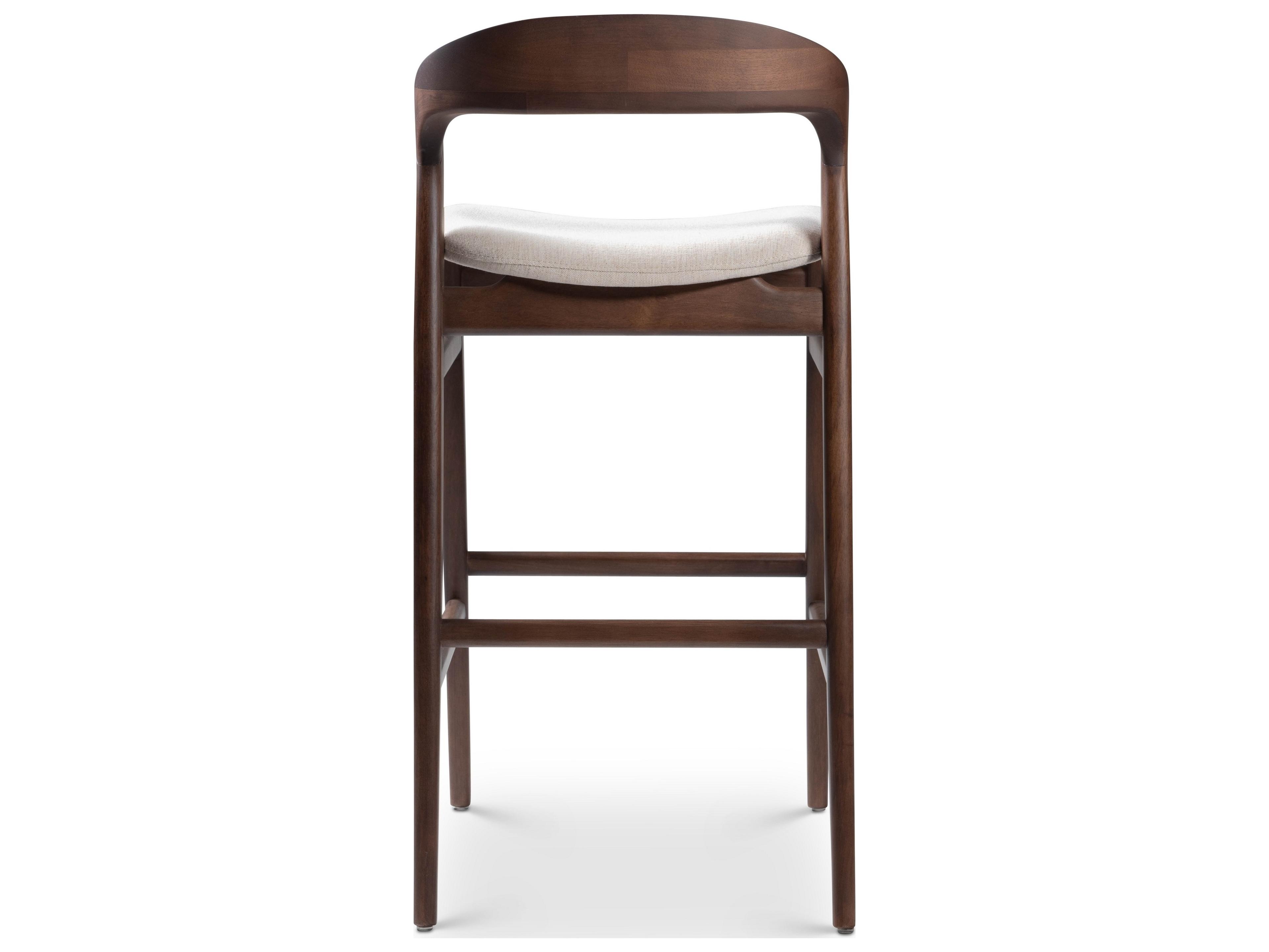 Urbia Modern Brazilian Velma Bar Stool Medley Ivory Seat Nogal Frame
