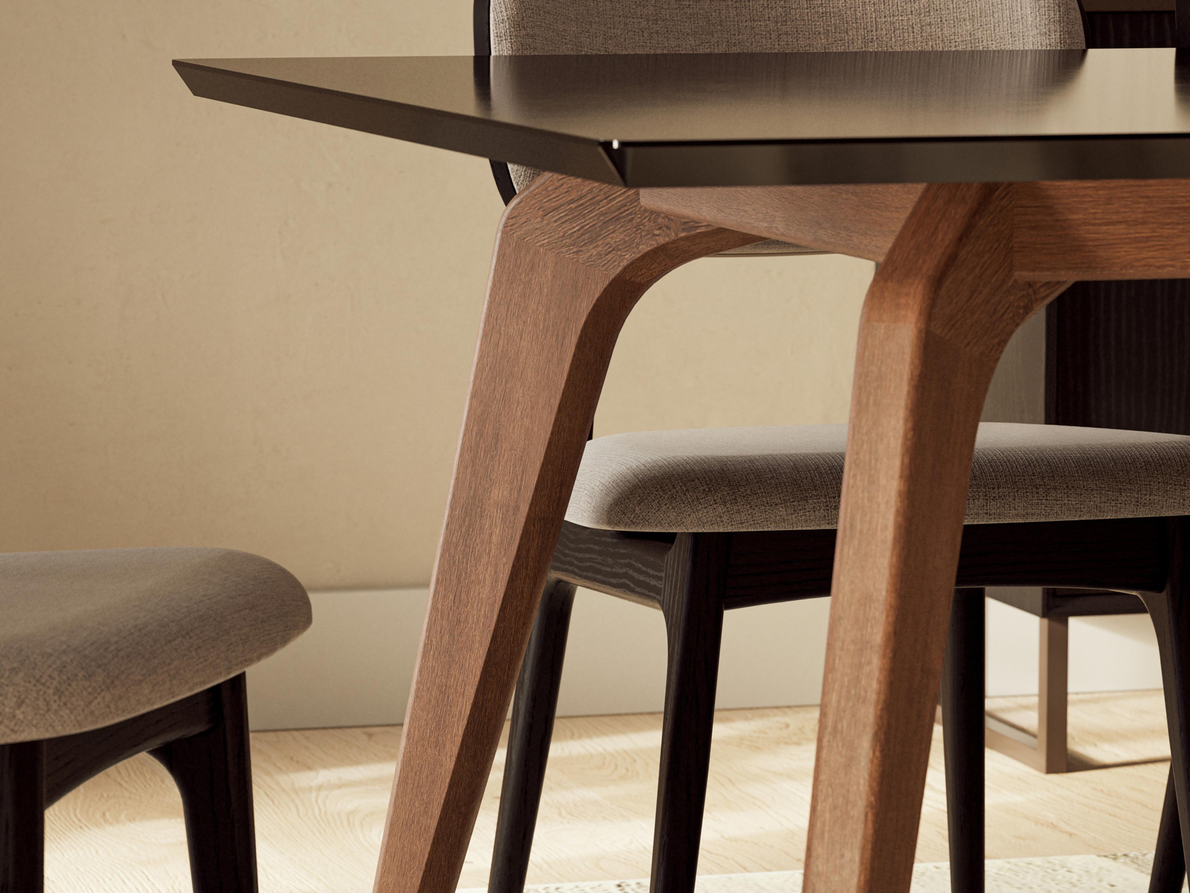 Urbia Modern Brazilian Giane Black Nogal Dining Table