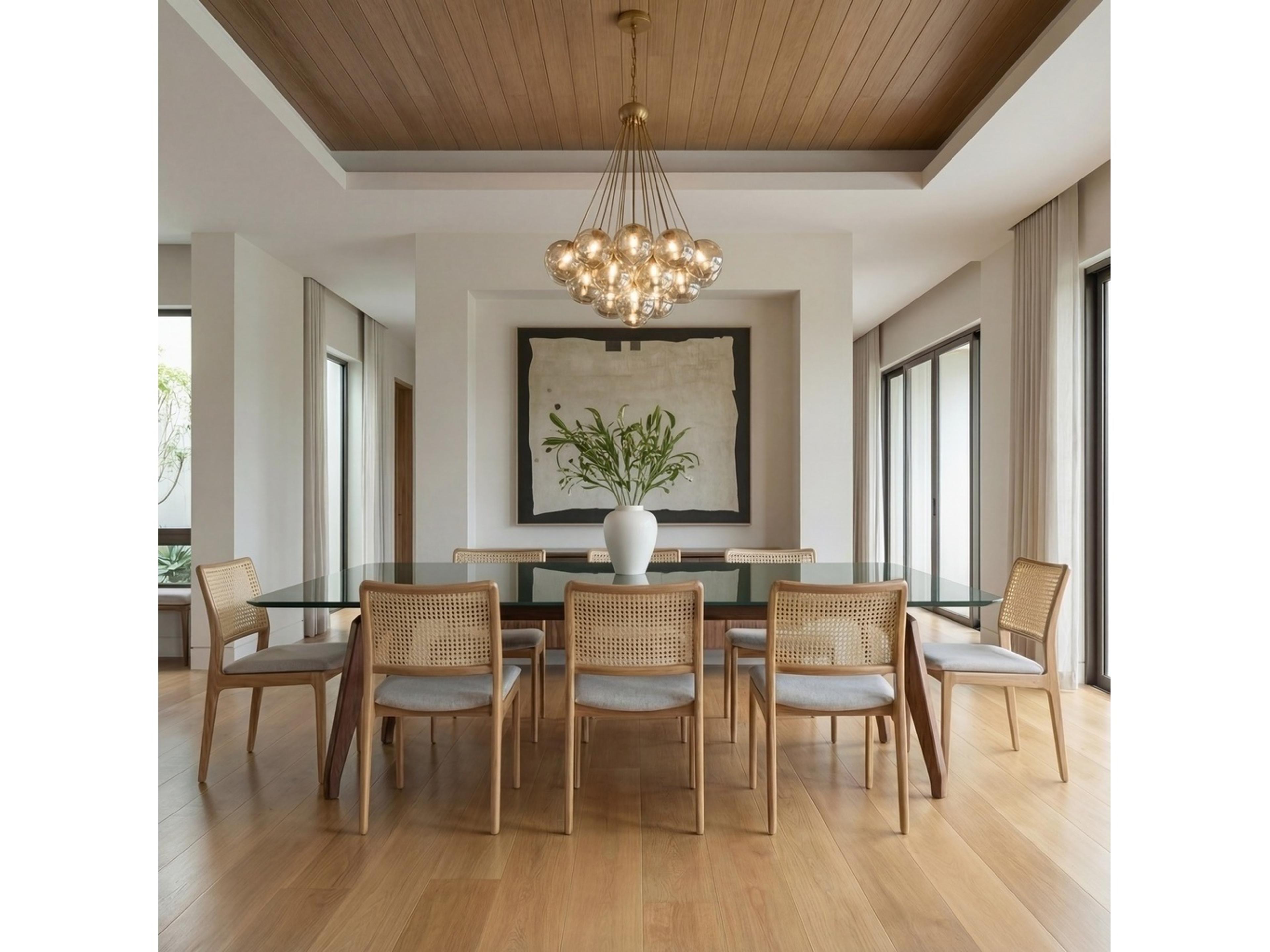 Urbia Modern Brazilian Rectangular Glass Floresta Green Dining Table